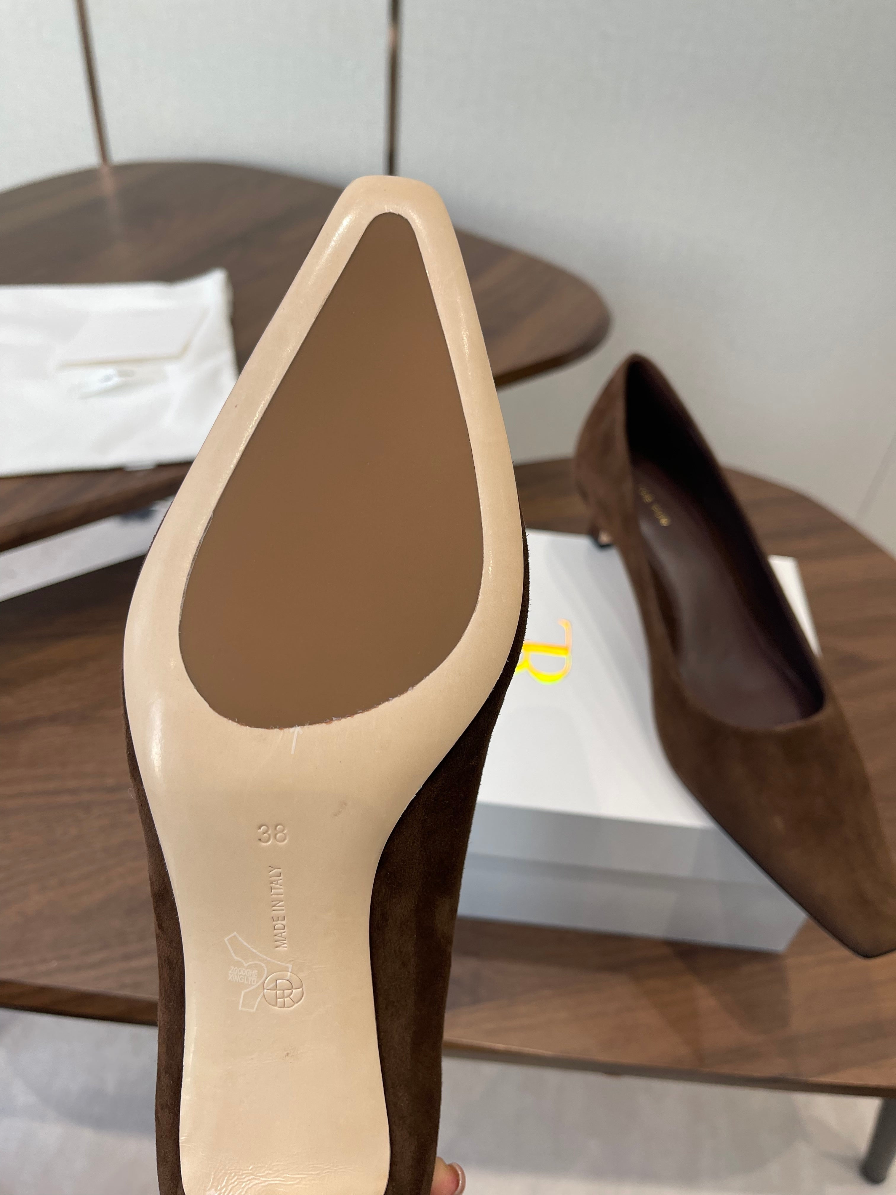 The Row Carla 45 Slingback Chocolate Suede 633752