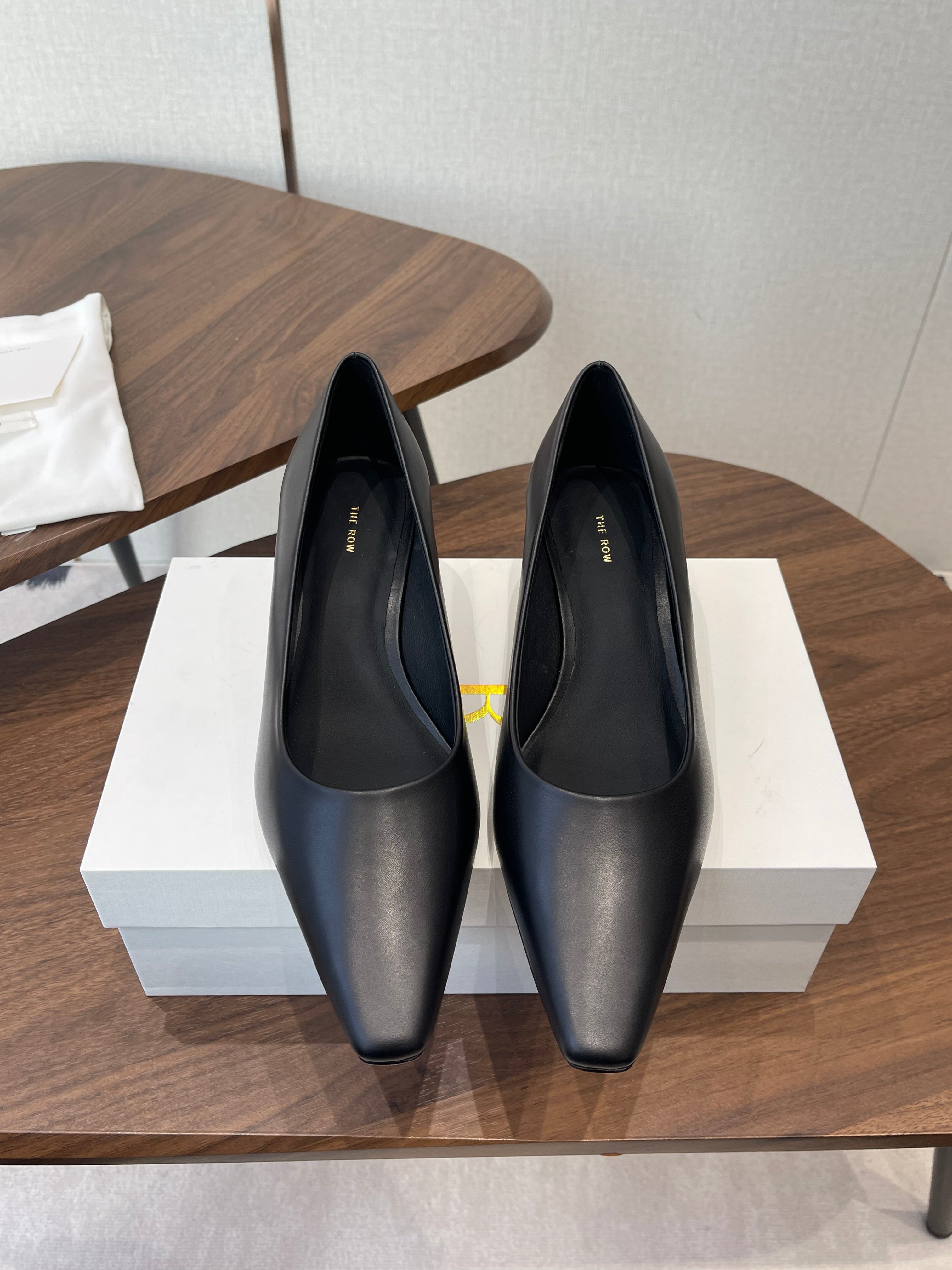 The Row Carla 45 Slingback Black Leather 633753