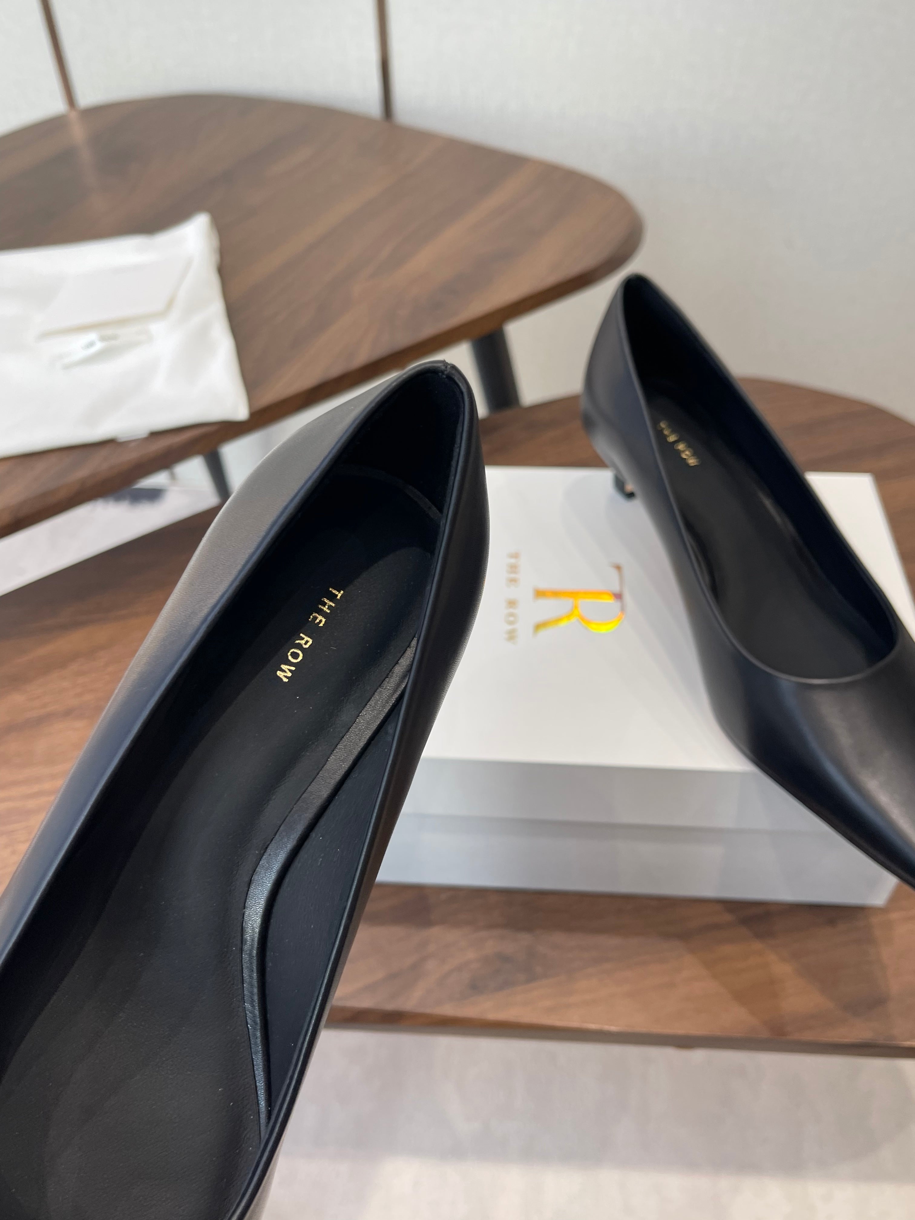 The Row Carla 45 Slingback Black Leather 633753