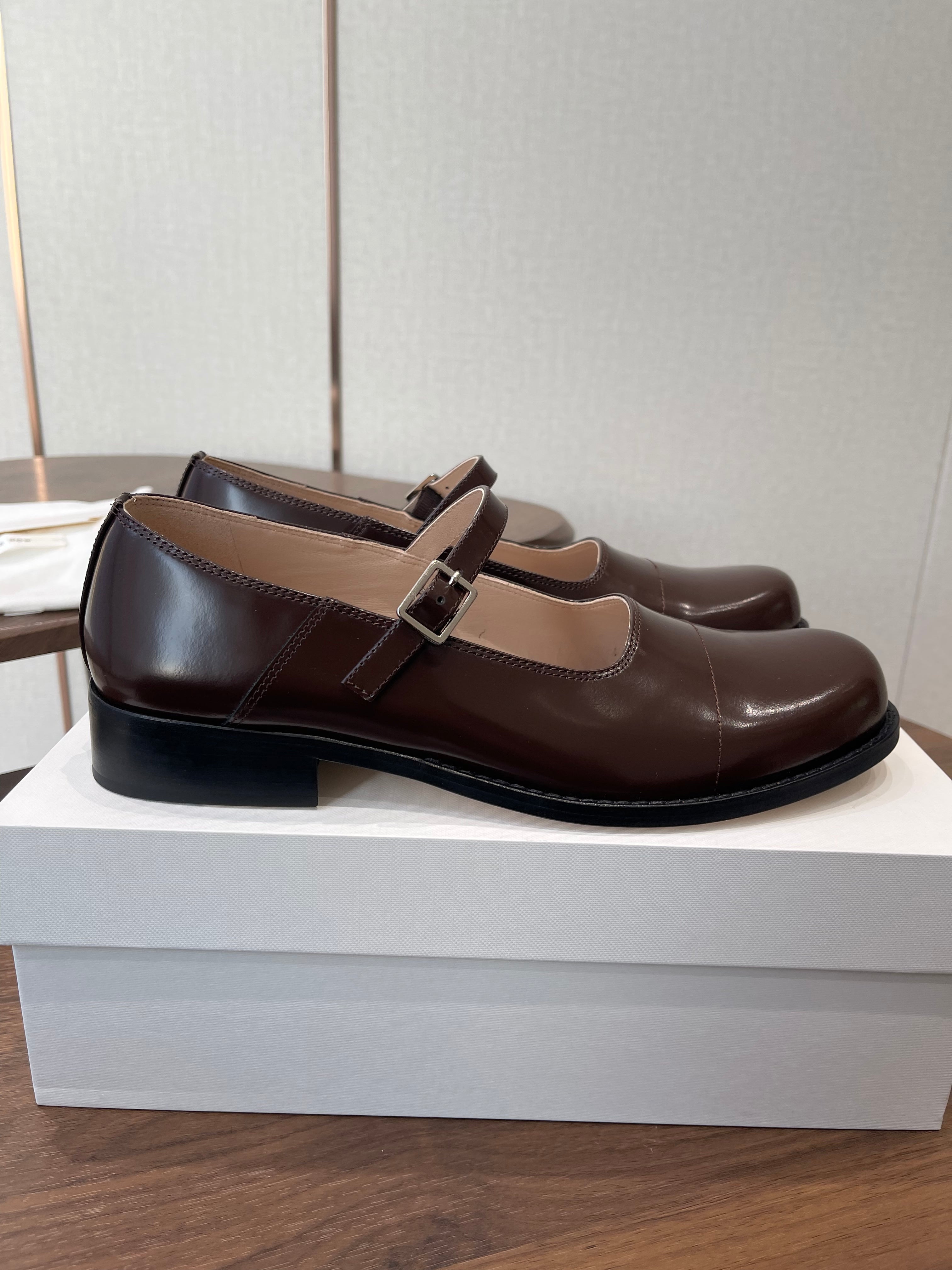 The Row Kai Mary Jane Brown Patent Leather 633754