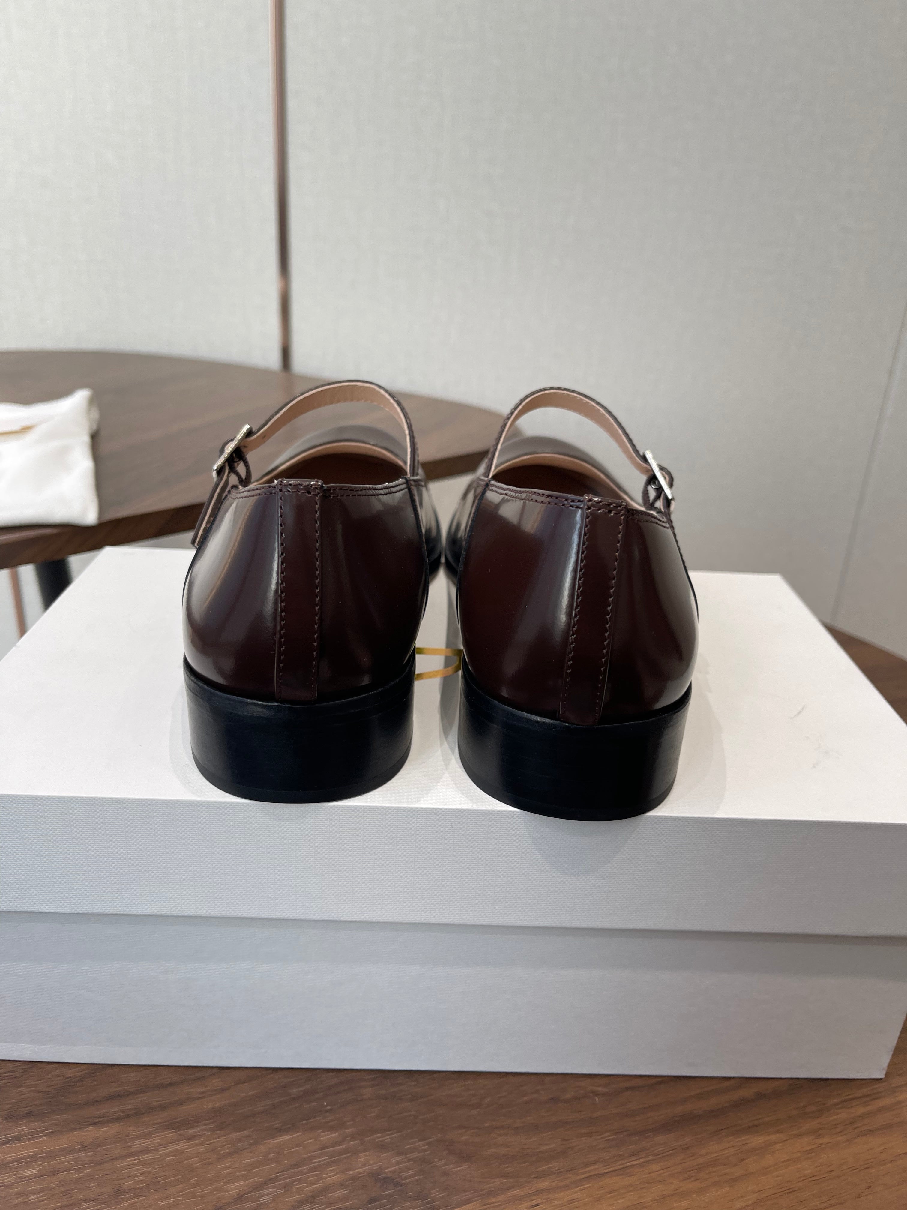The Row Kai Mary Jane Brown Patent Leather 633754