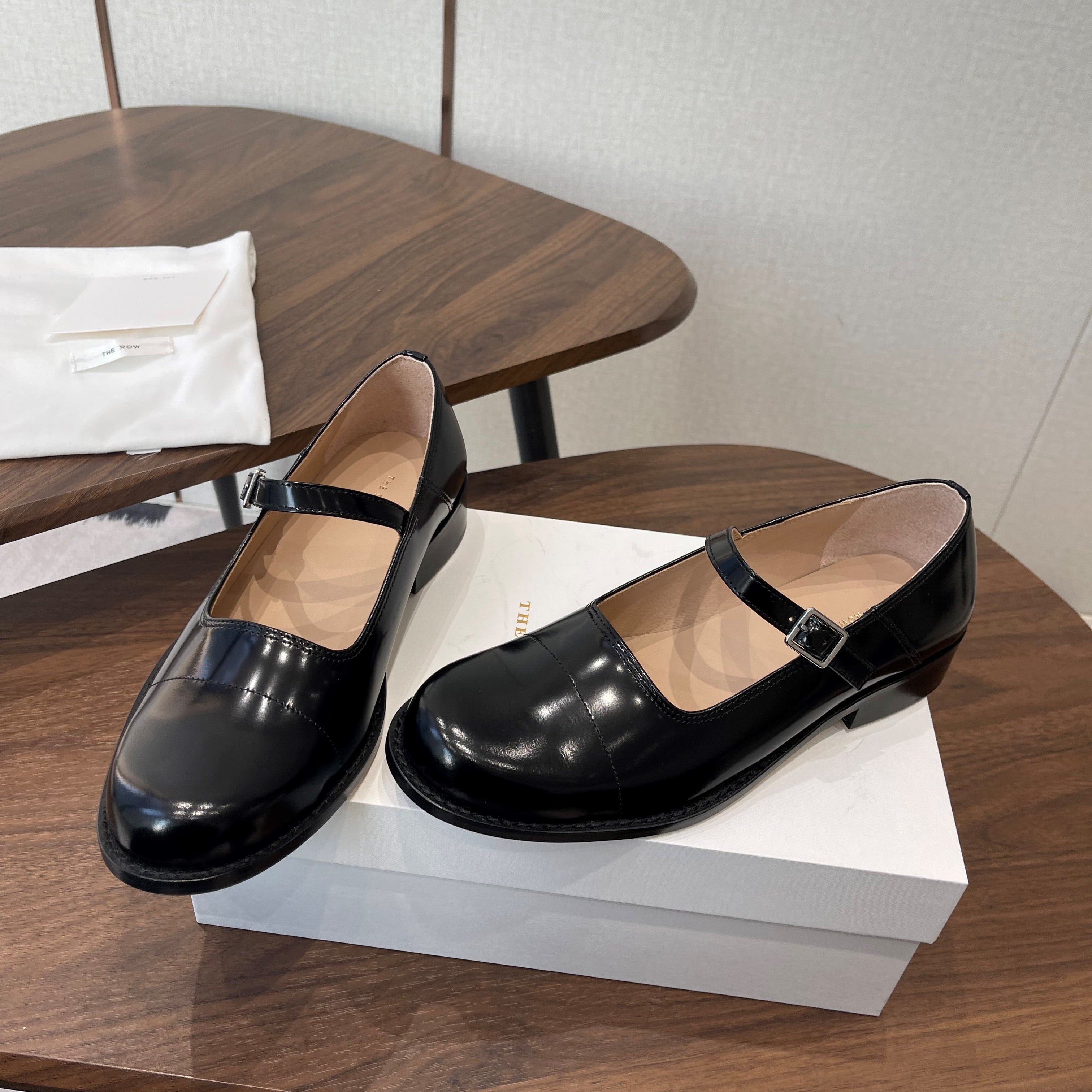 The Row Kai Mary Jane Black Patent Leather 633755