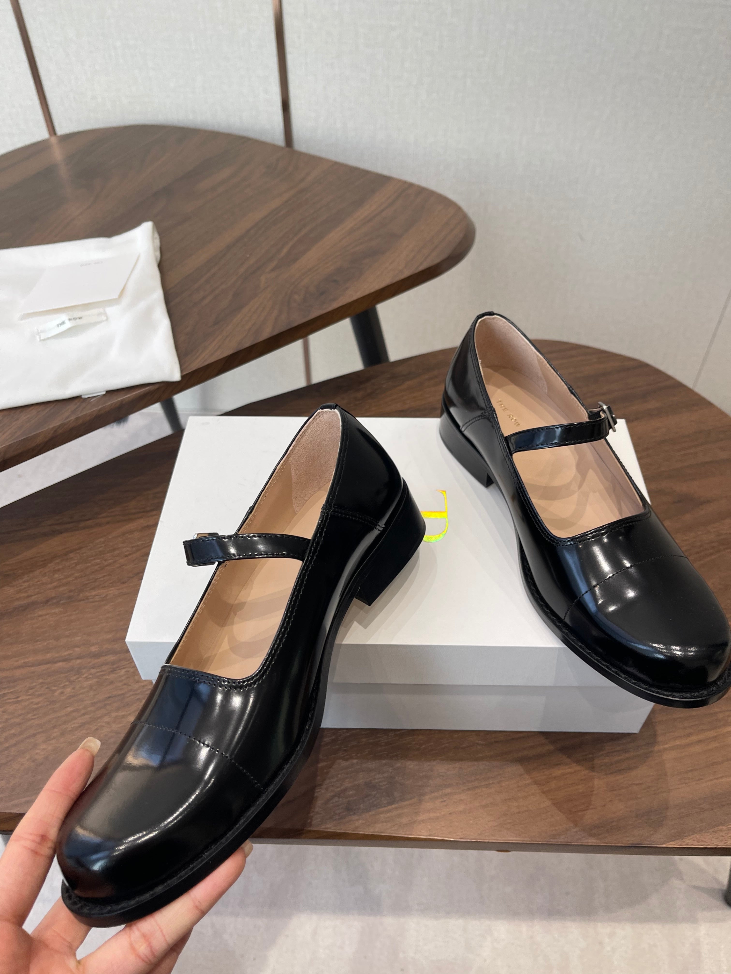 The Row Kai Mary Jane Black Patent Leather 633755