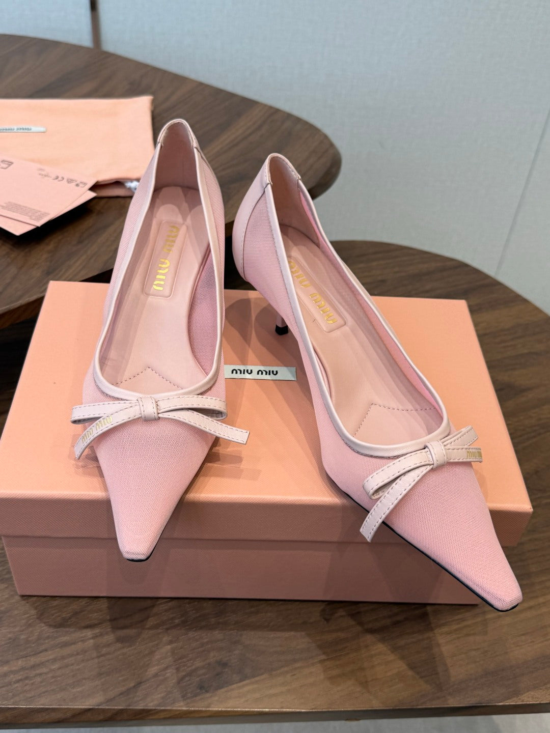 Miu 26s Pump 5.5cm Light Pink Canvas 887657