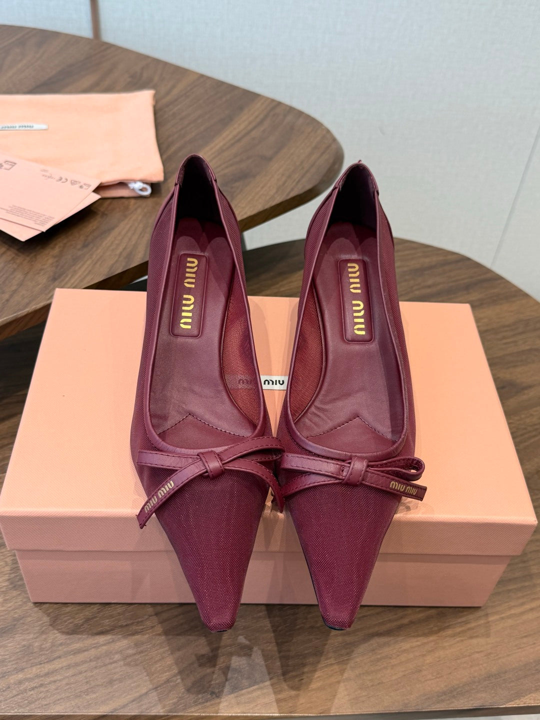 Miu 26s Pump 5.5cm Burgundy Canvas 887659