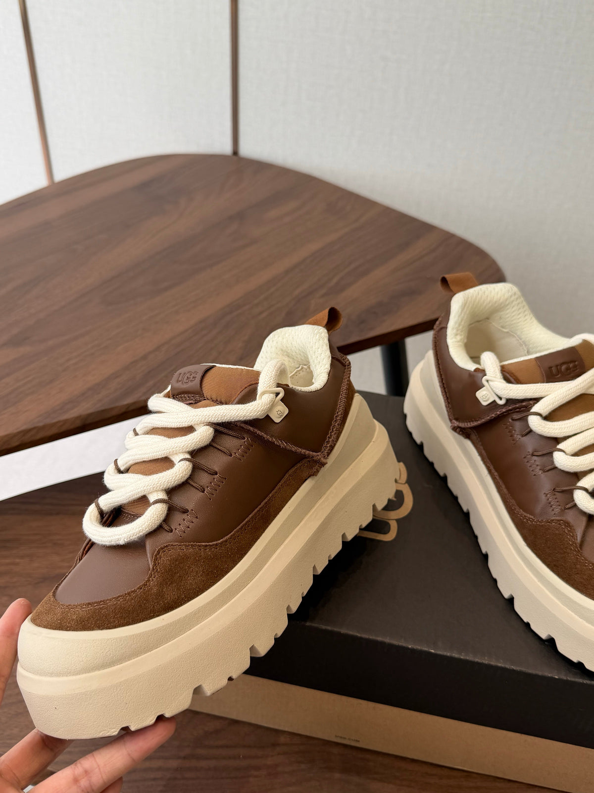 UGG Heritage Utility Sneaker Dark Chestnut Ice Blue 1170910