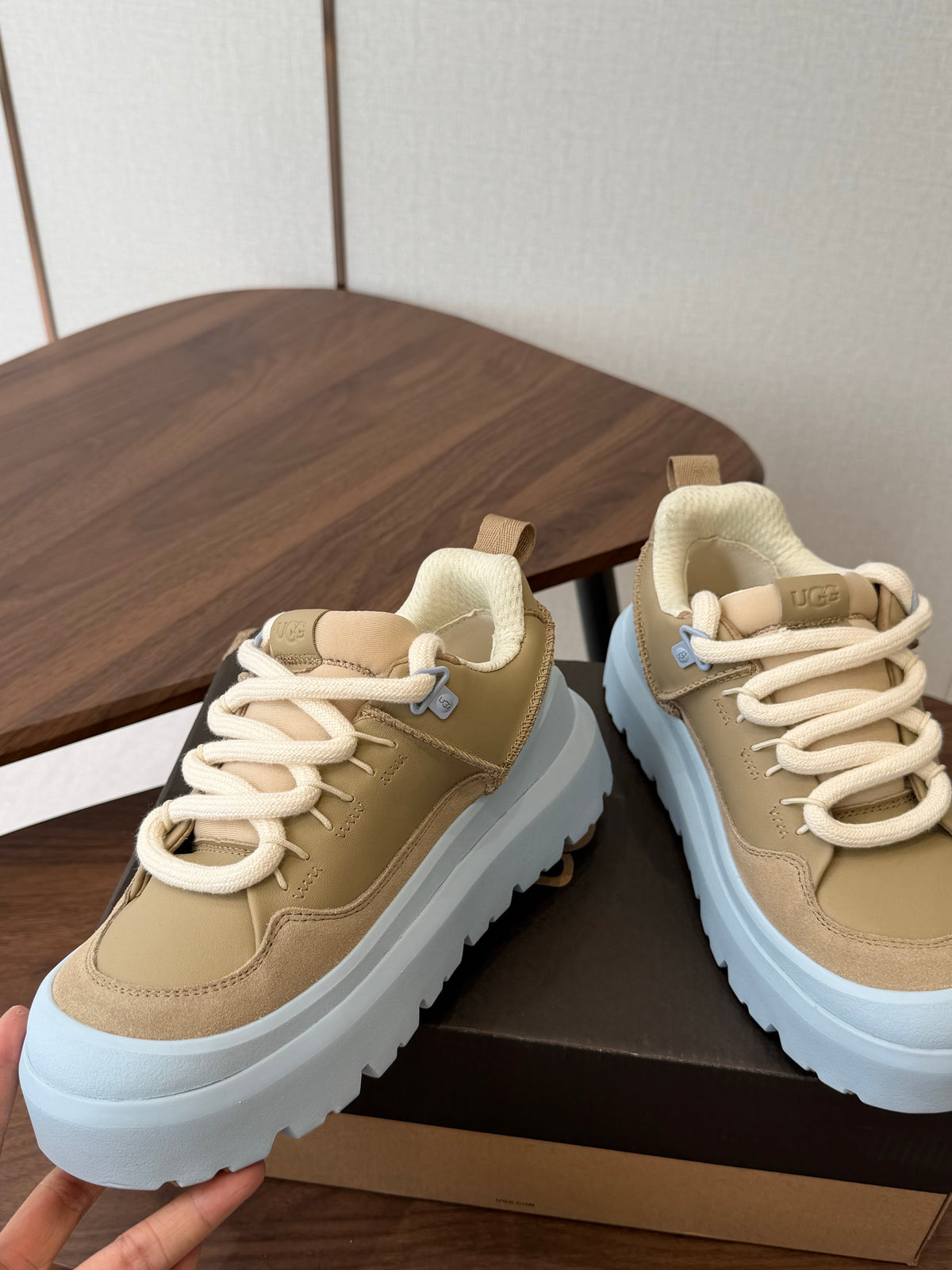 UGG Heritage Utility Sneaker Dark Chestnut Ice Blue 1170910