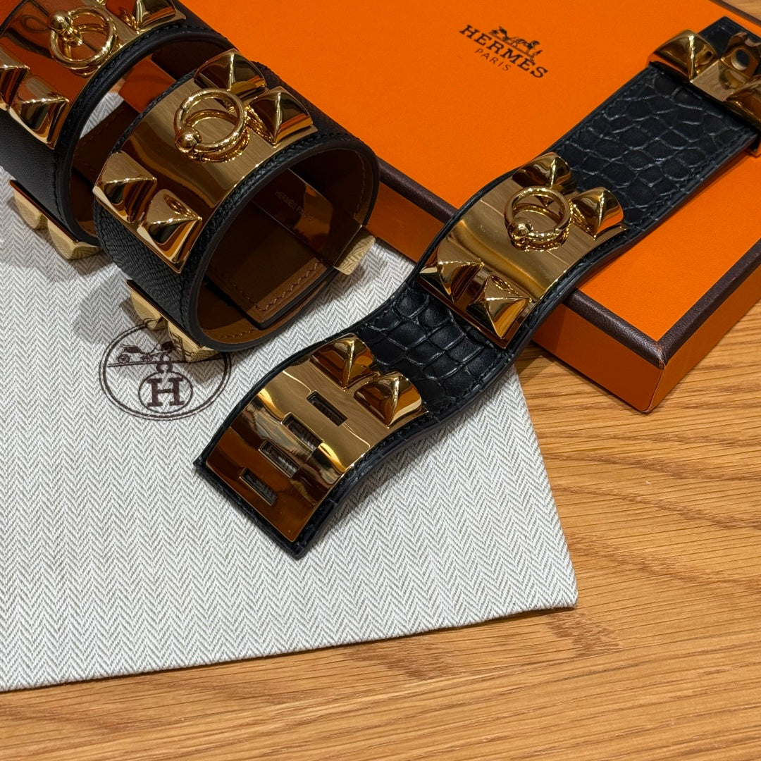 HM Collier De Chien 24 Bracelet Black Embossed 216636