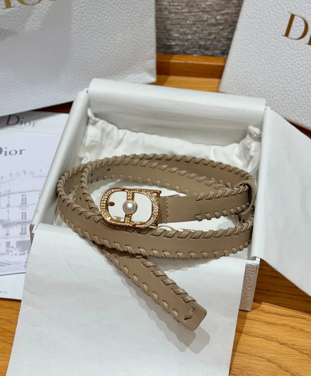 Dior 2026 Hand-woven Calfskin Belt 20mm With Braided Rope Trim