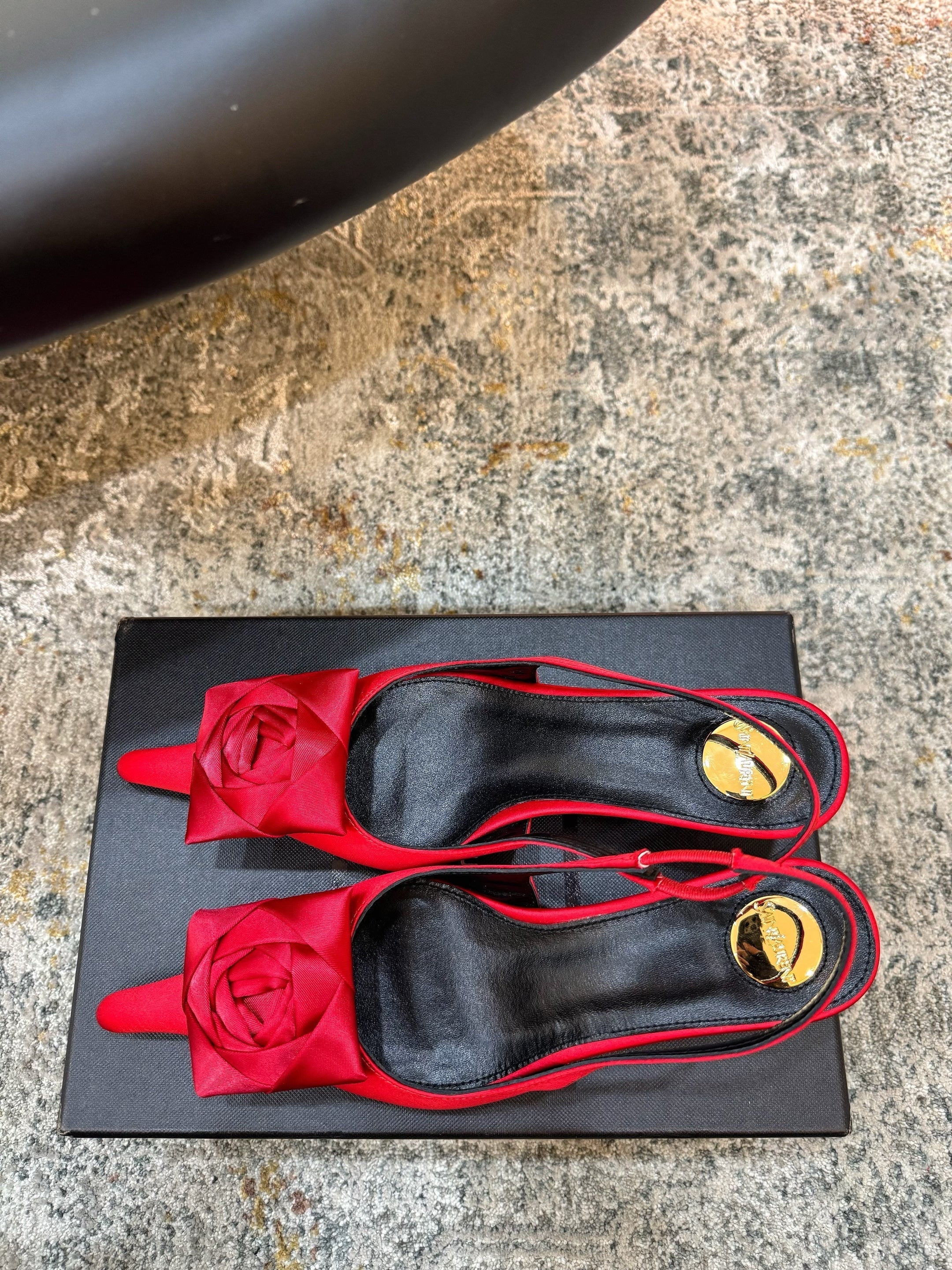 YSL Dakota Pumps 50mm Red Satin 637211