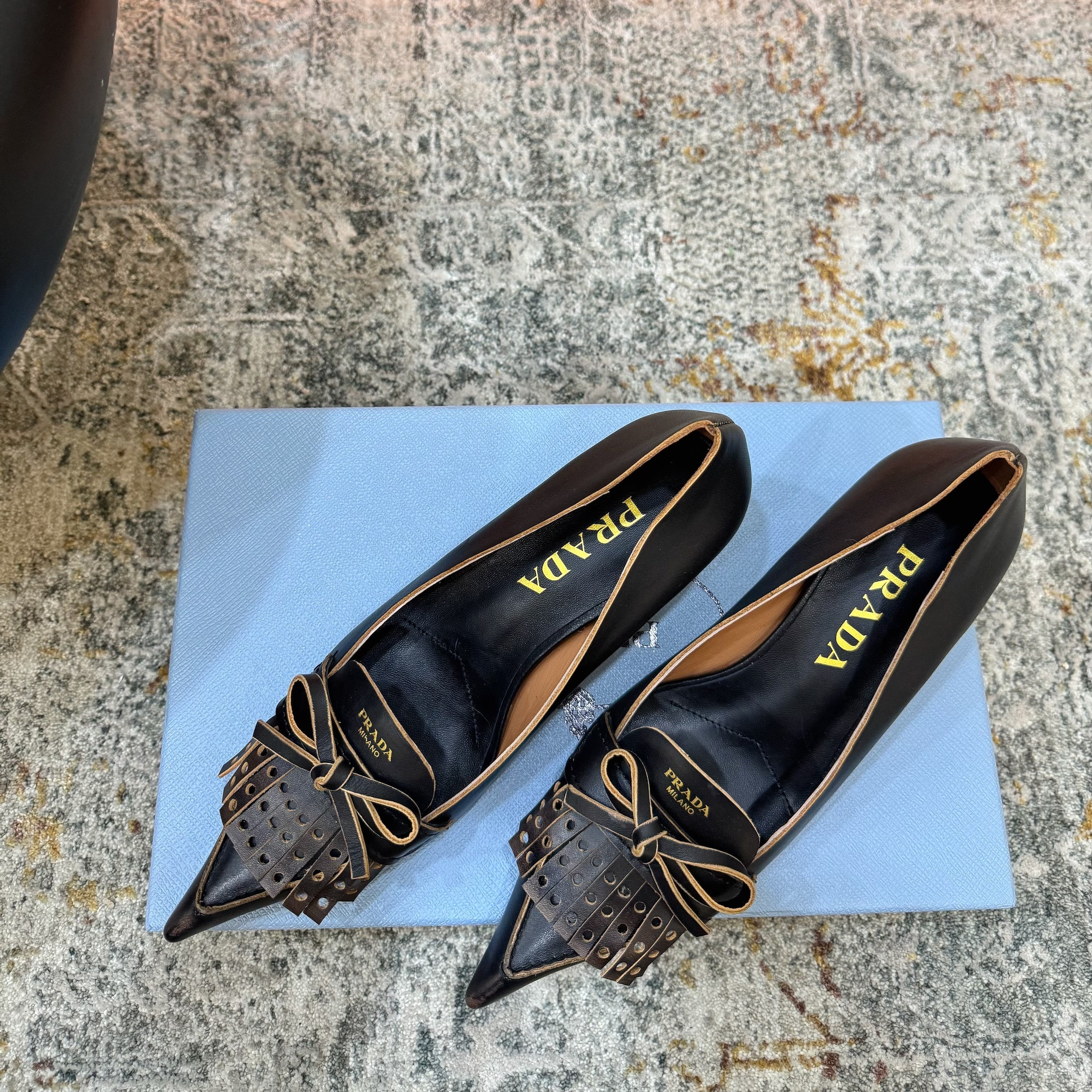 Prada 26s Slingback 6cm Black Cowhide 804087