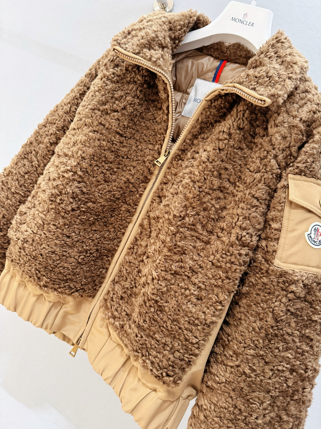 MC 2025 Coligny Short Down Jacket Brown Polyester Fur
