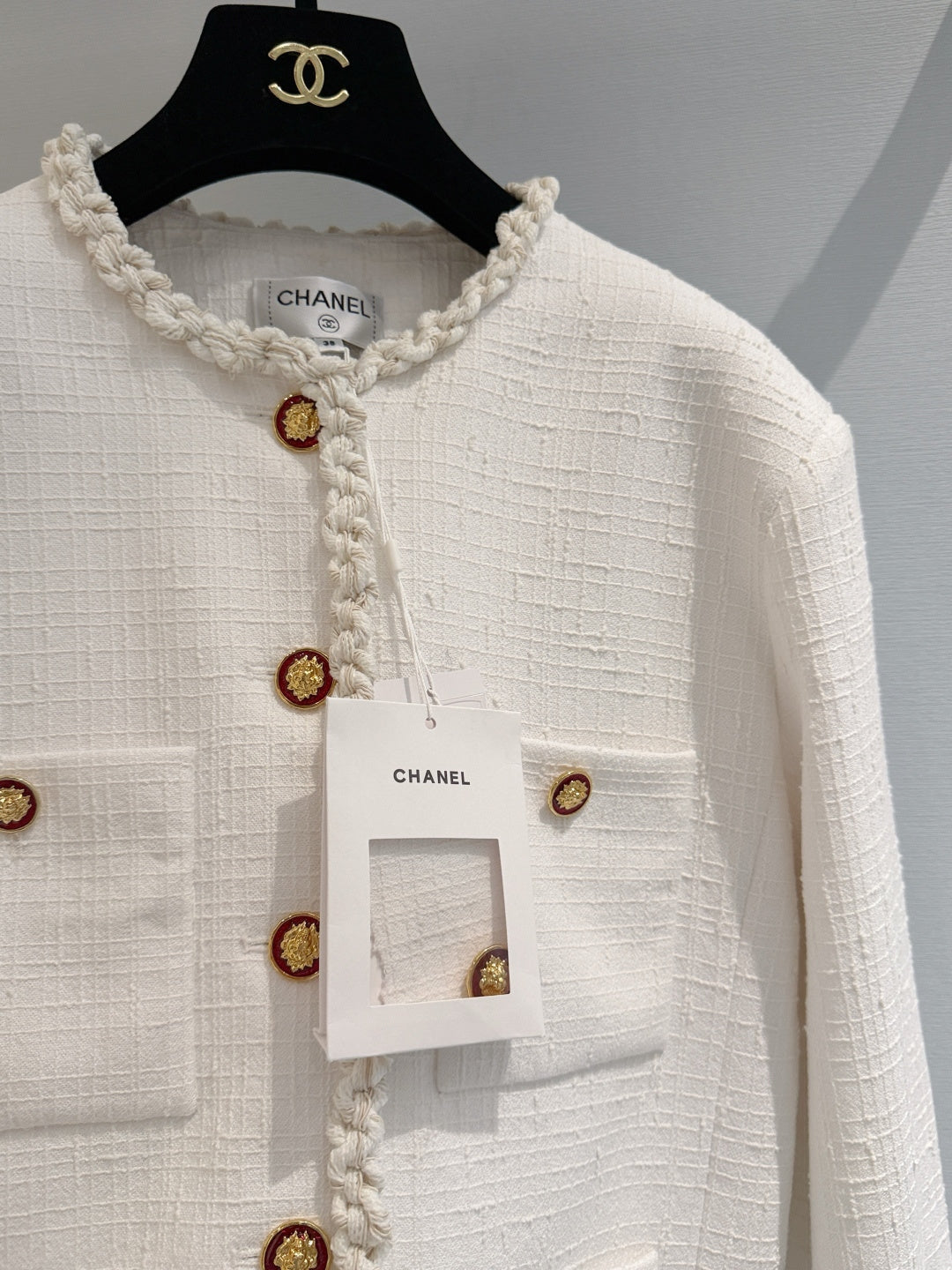 Chanel 26s Round Neck Tweed Jacket 1594
