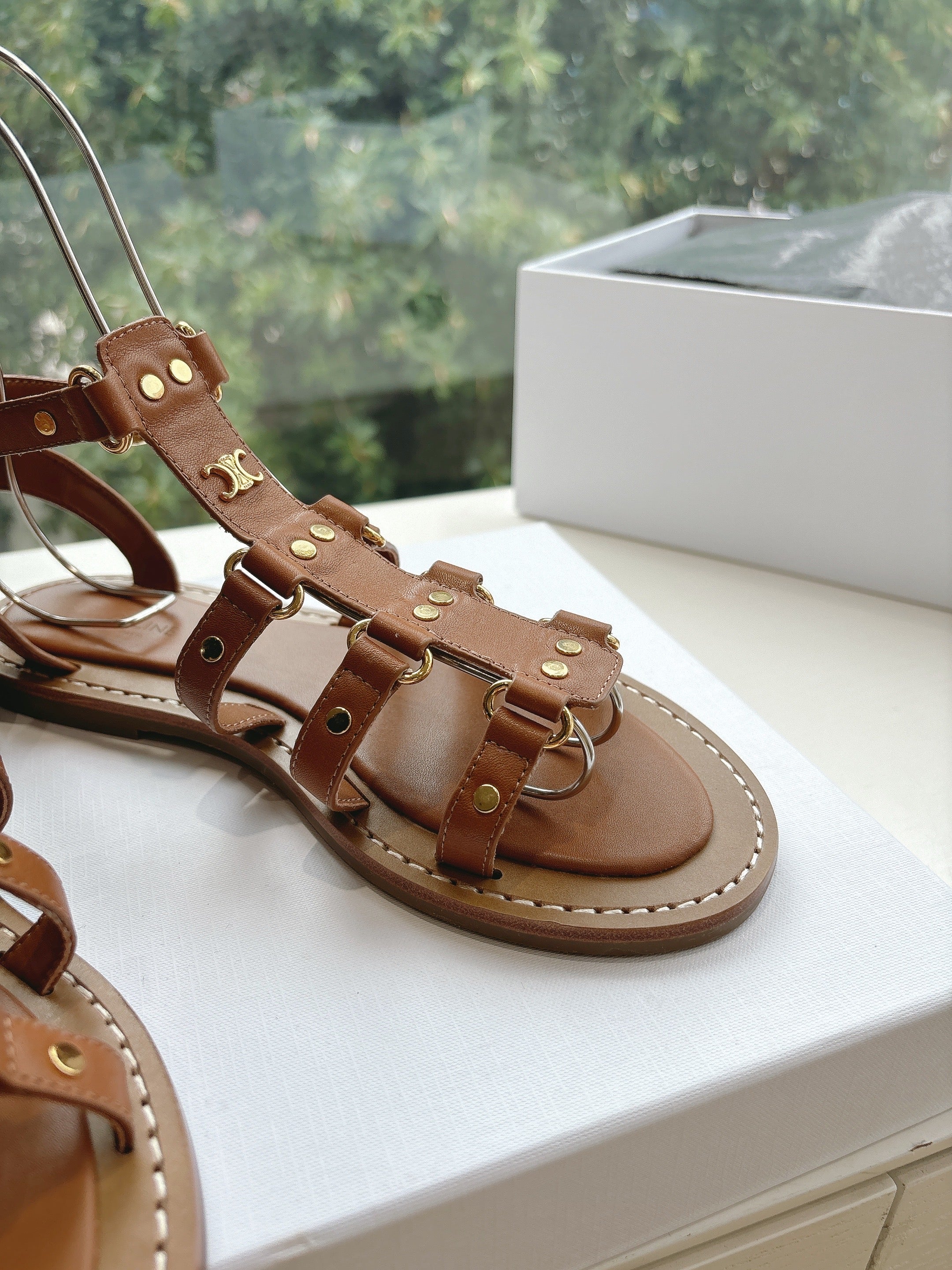 CL Lympia Gladiator Sandal In Tan Calfskin 319899