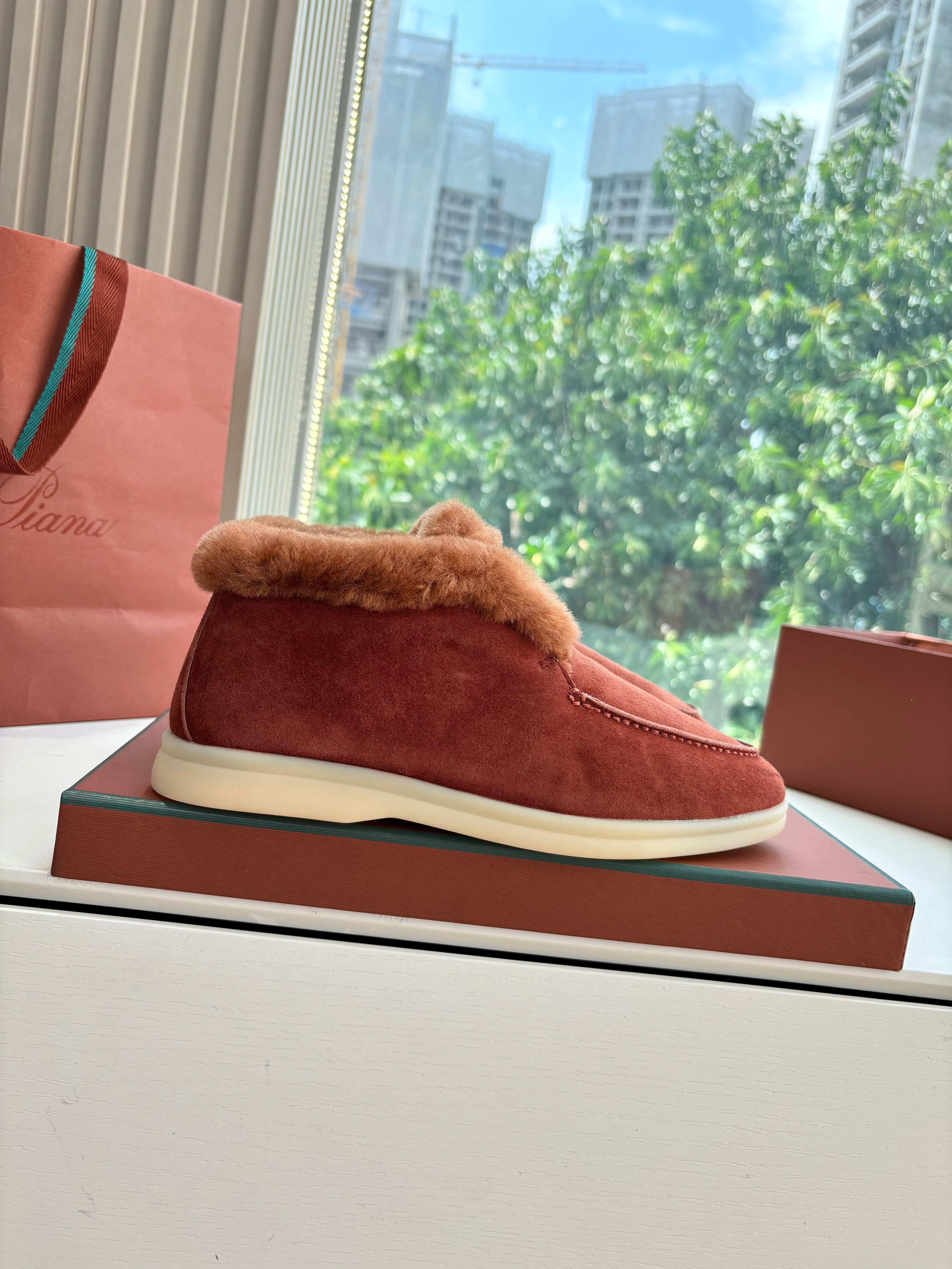 LP Open Walk Ankle Boot Oxblood Fur Suede 507426