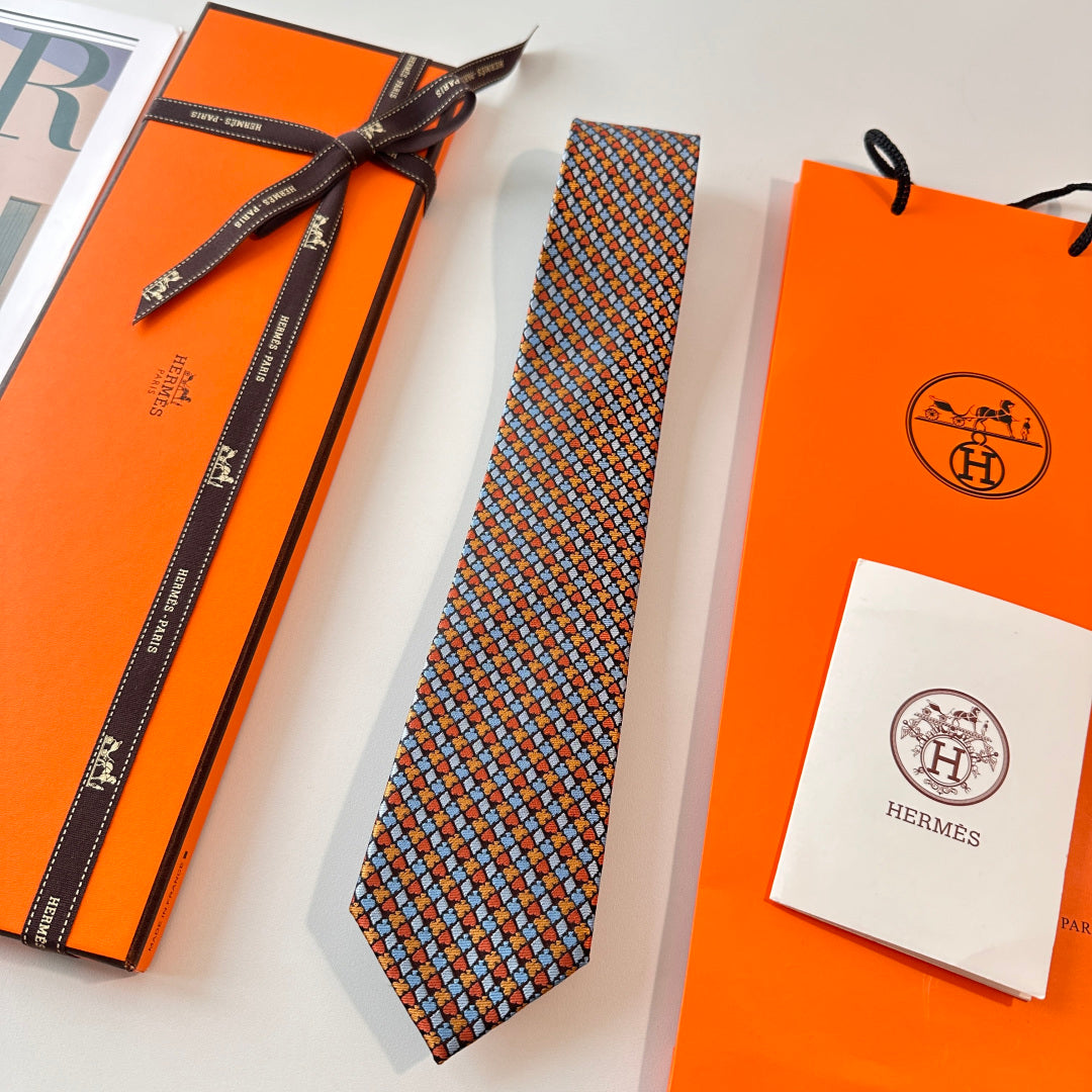 HM Carre d'As Tie Orange Twill Silk 210010