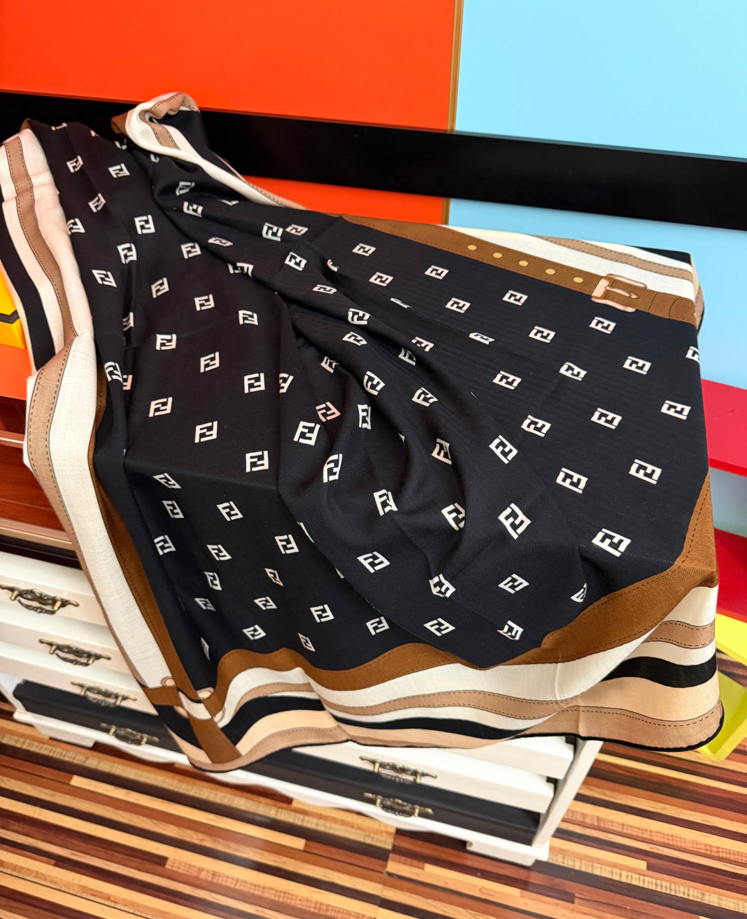 Fendi 26s Scarf 140 In Cashmere And Silk 446708