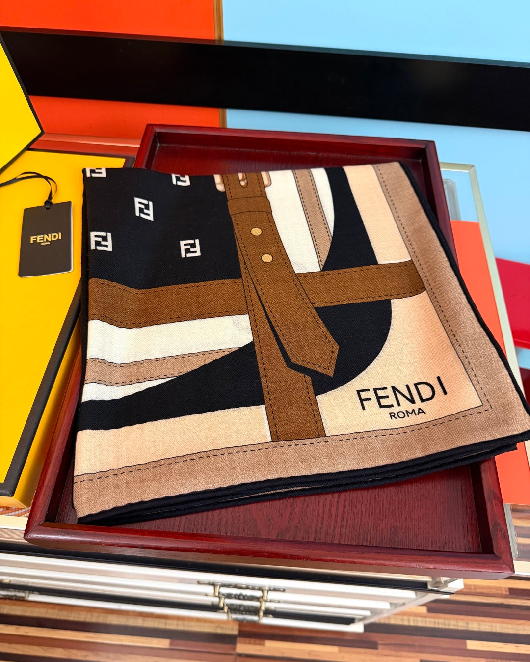 Fendi 26s Scarf 140 In Cashmere And Silk 446708