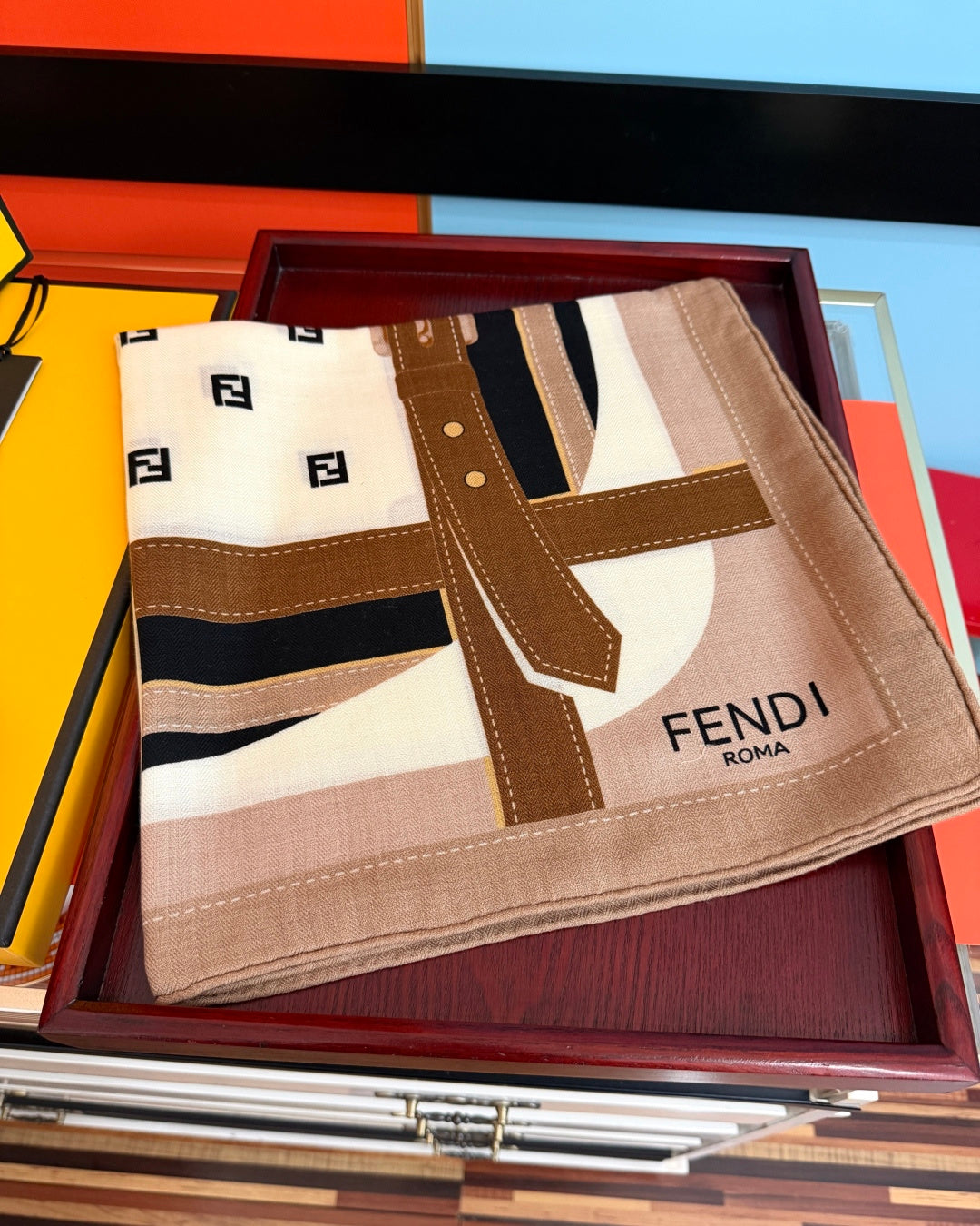 Fendi 26s Scarf 140 In Cashmere And Silk 446709