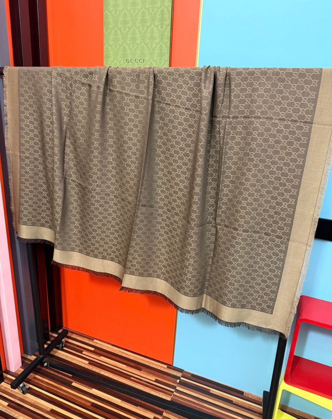 GG 26s Scarf 140 In Cashmere And Silk 521950