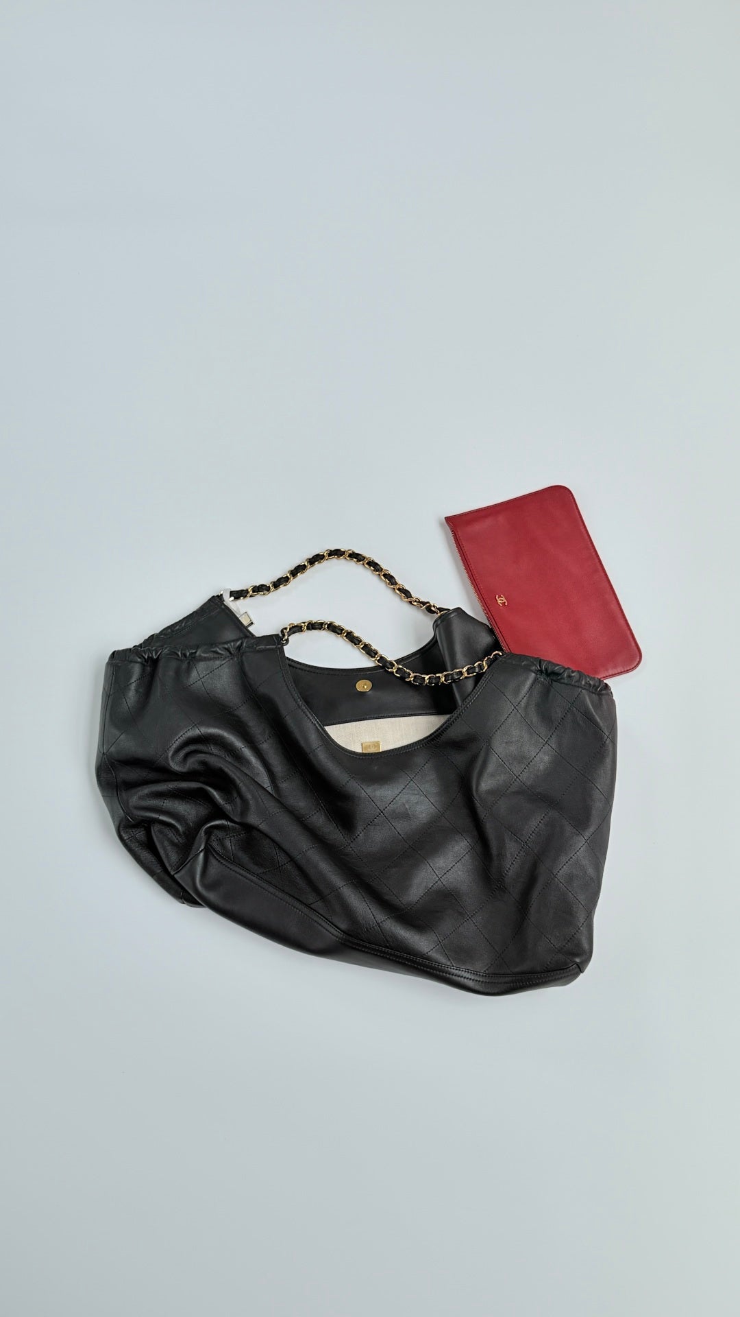 CC 26s Cabas Hobo Black Calfskin