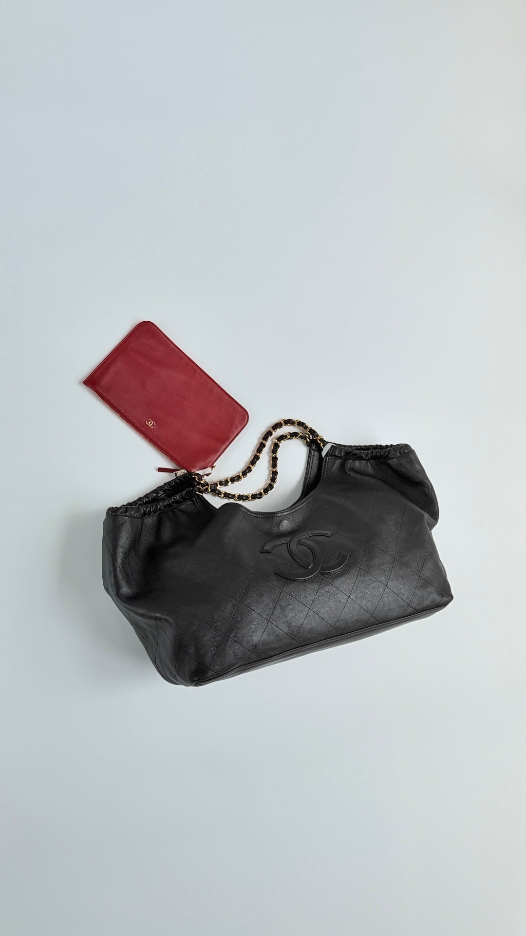 CC 26s Cabas Hobo Black Calfskin