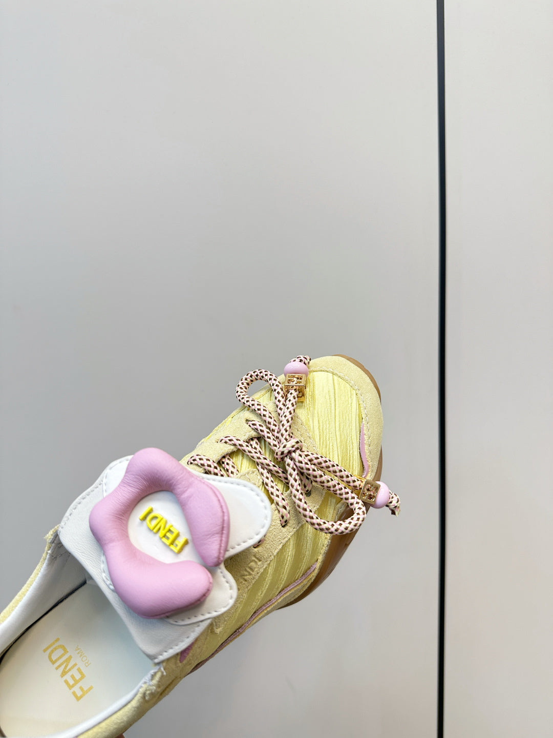 Fendi Wave Pulse Yellow Fabric Suede 862620