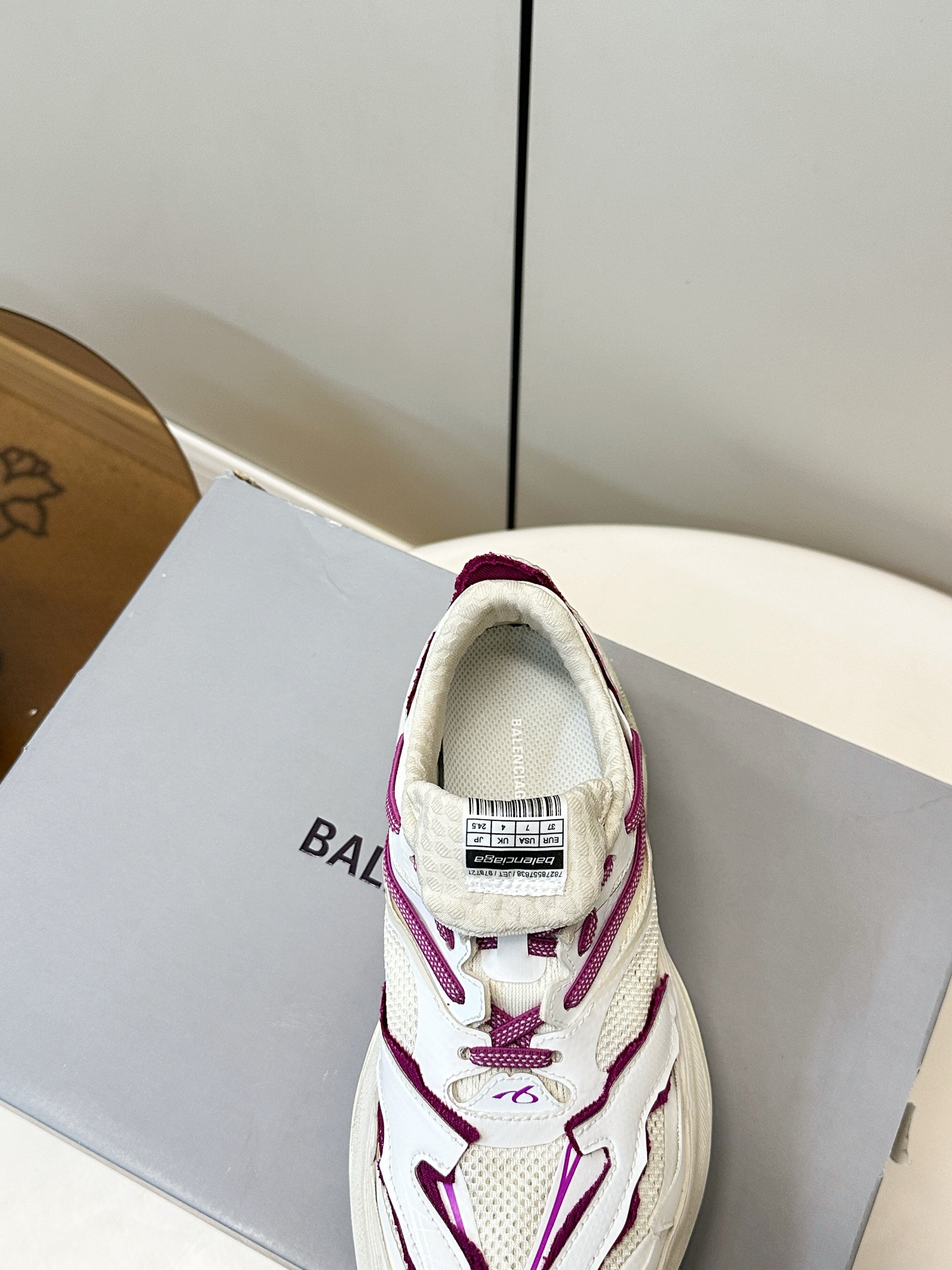 Balenciaga Jet Sneaker Cream Purple TPU Mesh 986303
