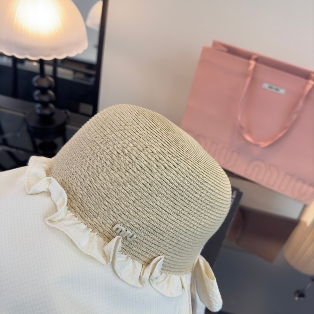 Miu 26s Straw Hat Cotton 391262