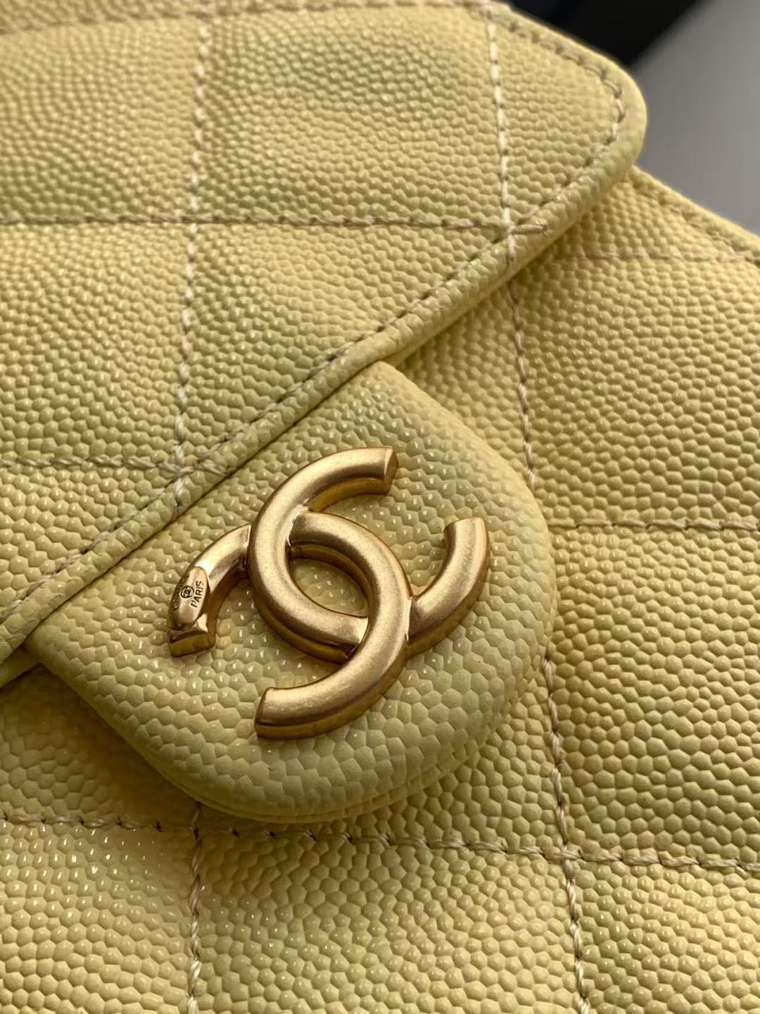 CC 25C Hobo Bag 30cm Yellow Grained Calfskin