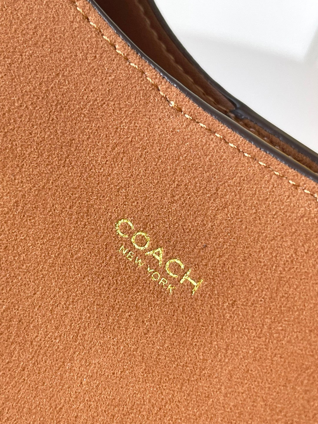 Coach Brooklyn Shoulder Bag 34cm Camel Suede