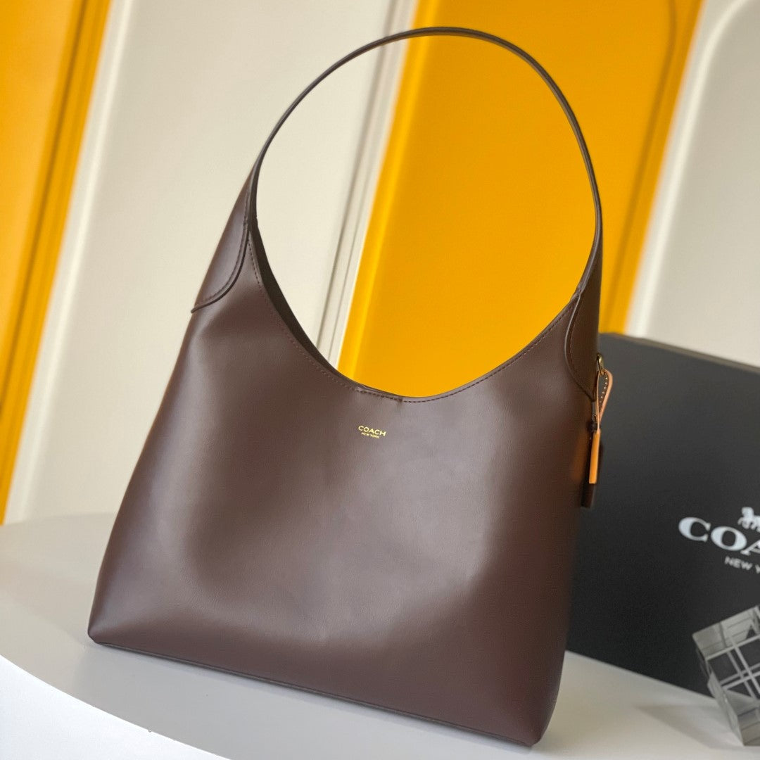 Coach Brooklyn Shoulder Bag 34cm Chocolate Calfskin