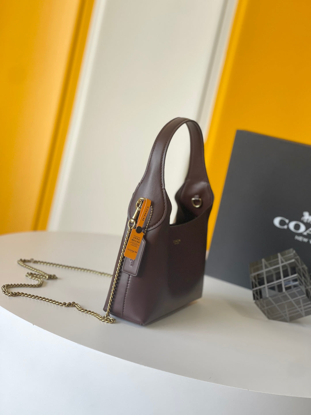 Coach Brooklyn Shoulder Bag 23 Chocolate Calfskin