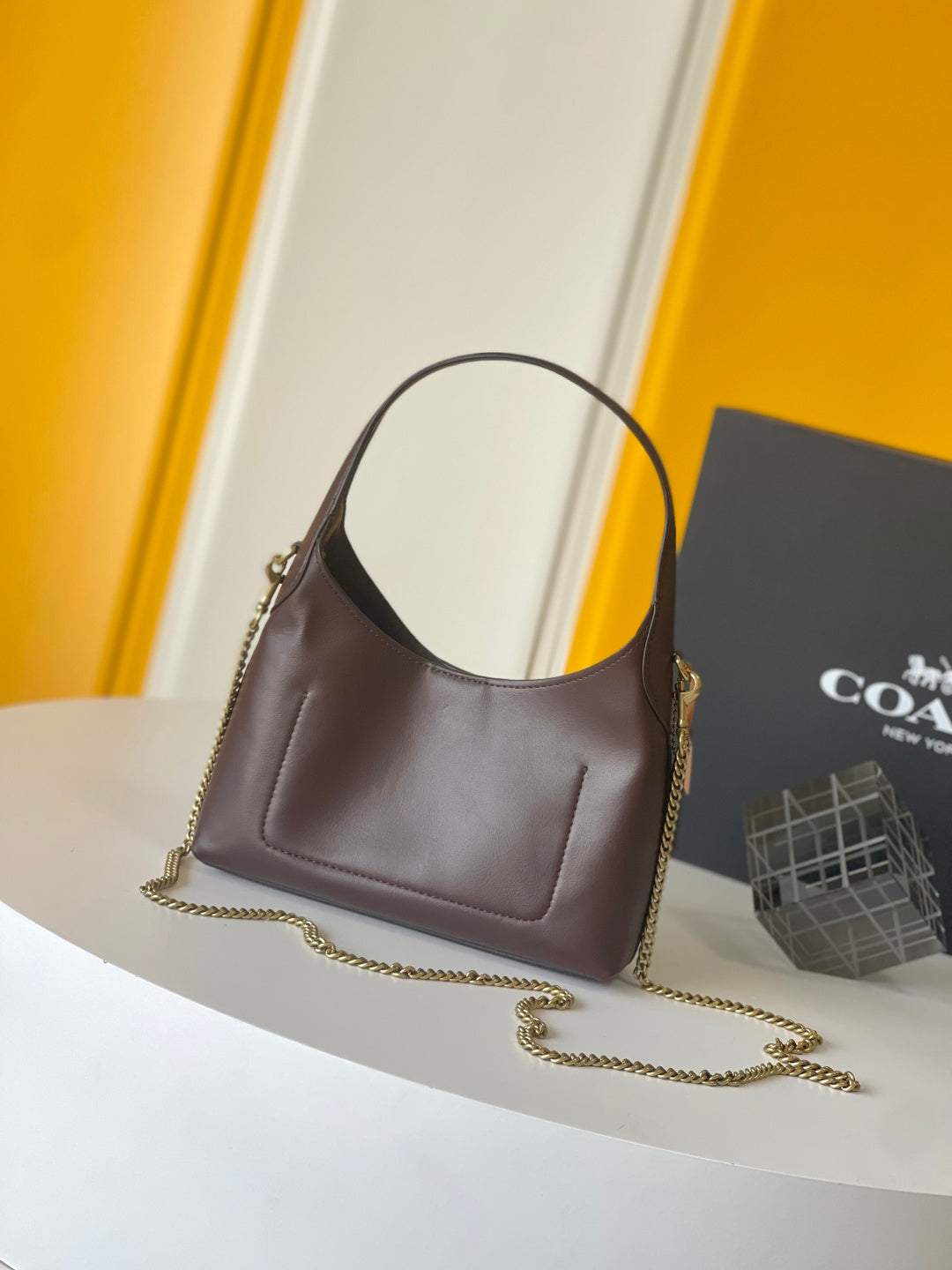 Coach Brooklyn Shoulder Bag 23 Chocolate Calfskin