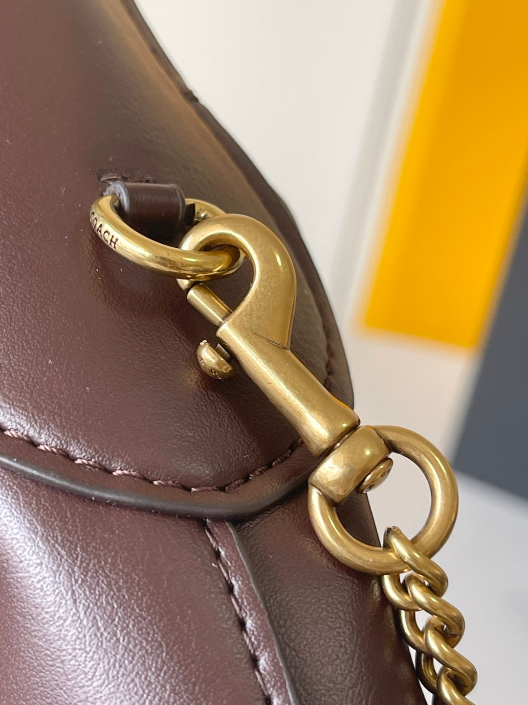 Coach Brooklyn Shoulder Bag 23 Chocolate Calfskin