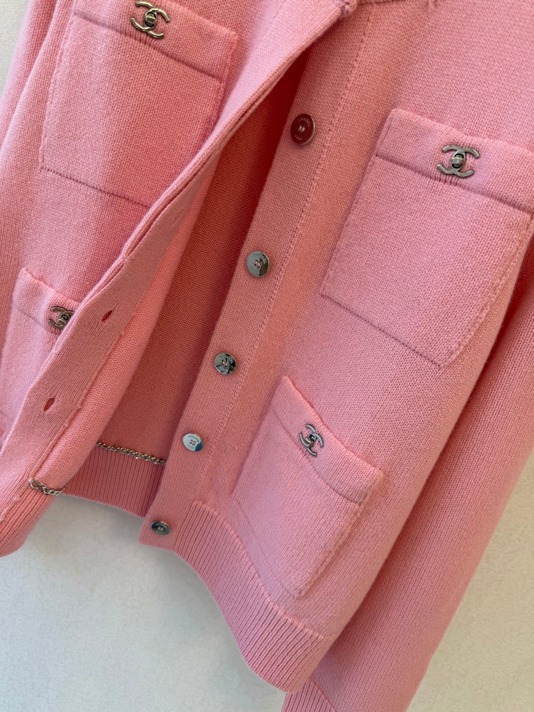 CC 26s Crew Neck Long-Sleeved Cardigan Wool 424817