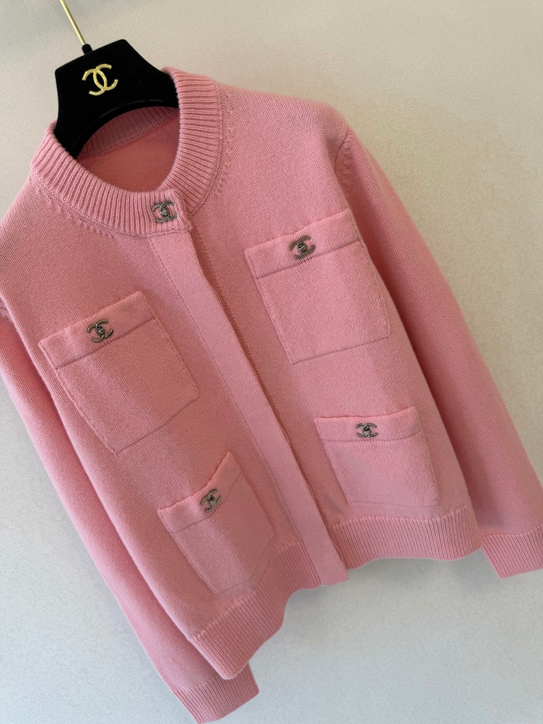 CC 26s Crew Neck Long-Sleeved Cardigan Wool 424817