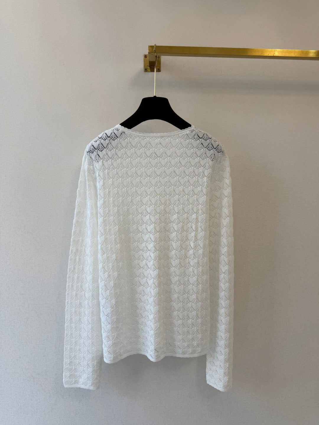 CD 26s Médaillon Embroidered Cardigan White Heart Motif Cotton 423135