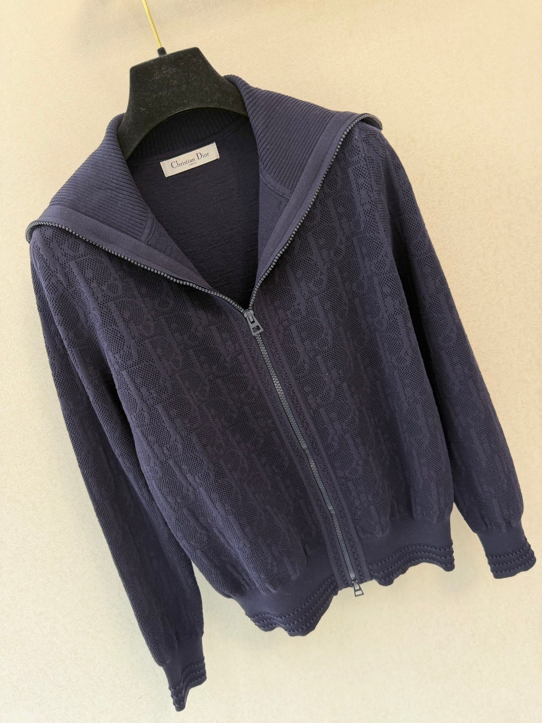 CD 26s Set Double-Zip Collar Cardigan+ Long Pant Navy Blue Tencel 424797