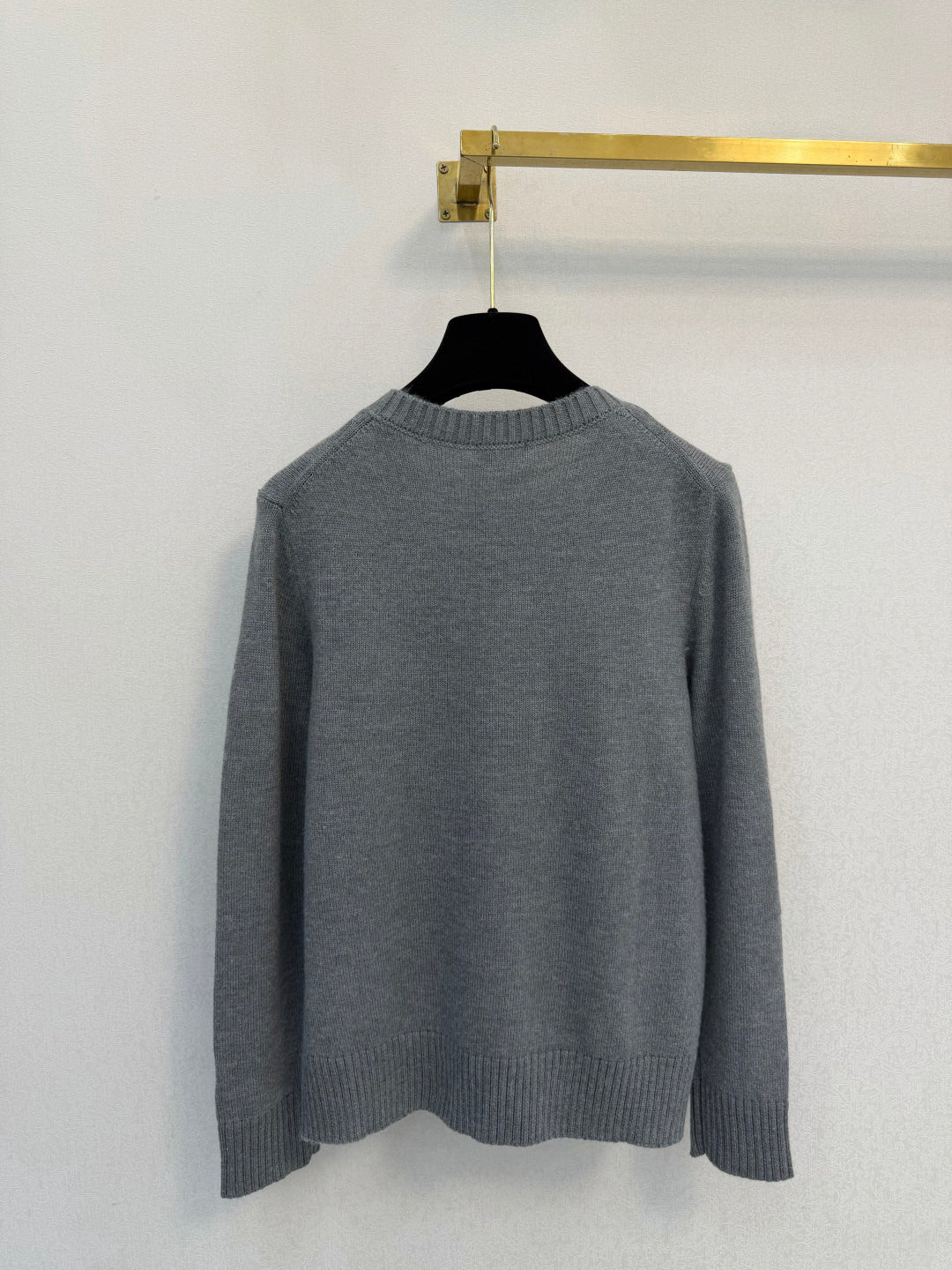 CC 26s Crew Neck Long-Sleeved Top Grey Wool 424801