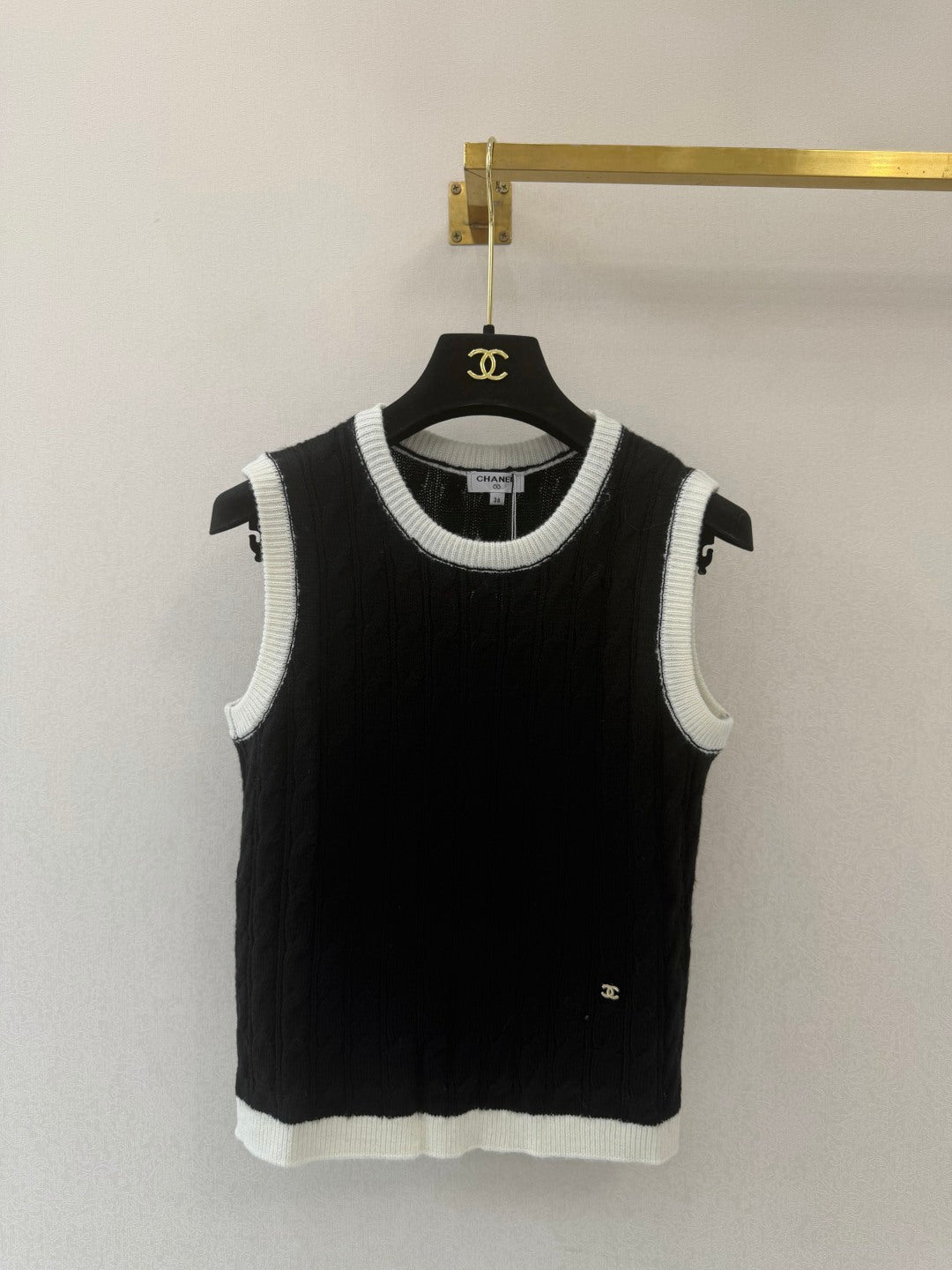CC 26s Vest Black Mohair Wool 424778