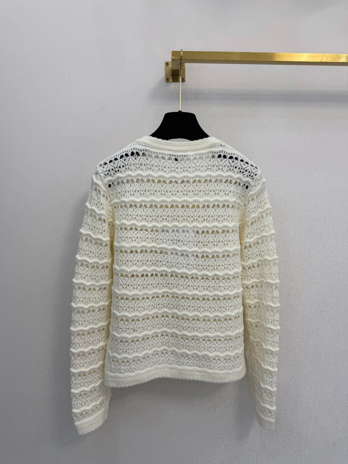 Chanel 26s Twinset Open-Knit Cardigan Camisole White 429796