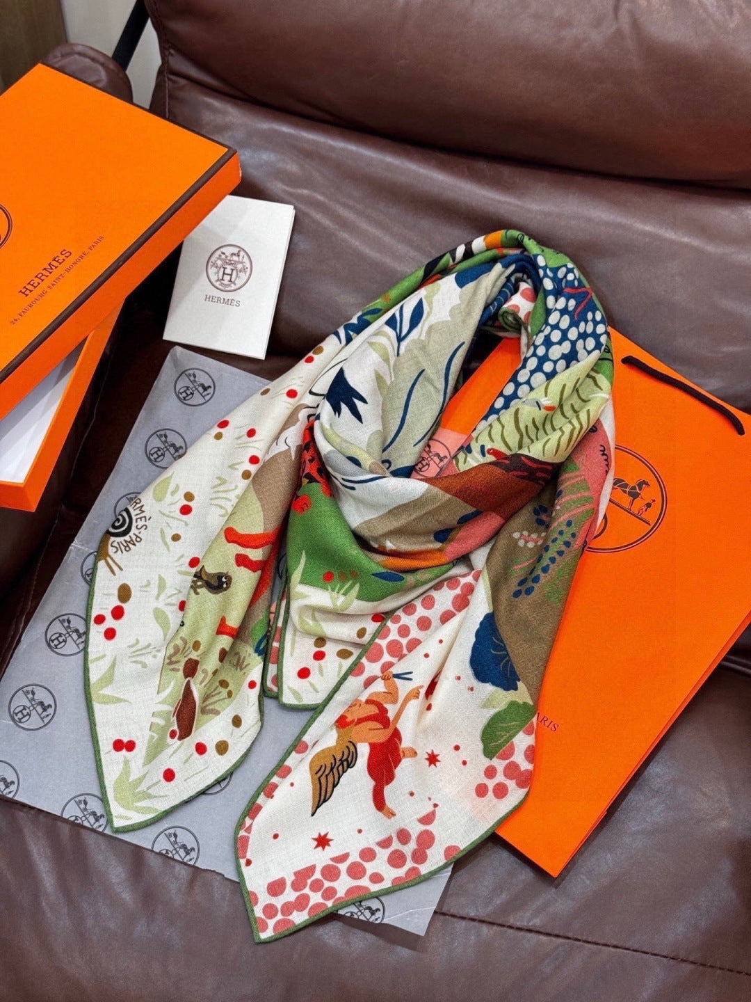 Hermes 26s Scarf 140 In Cashmere And Silk 303102