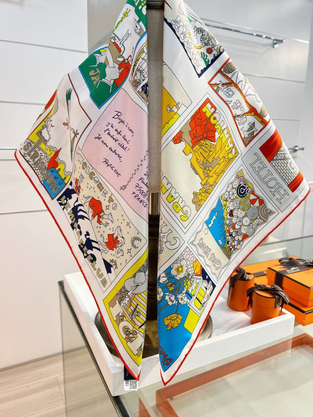Hermes 26s Printed Square Scarf 90 In Silk 309946