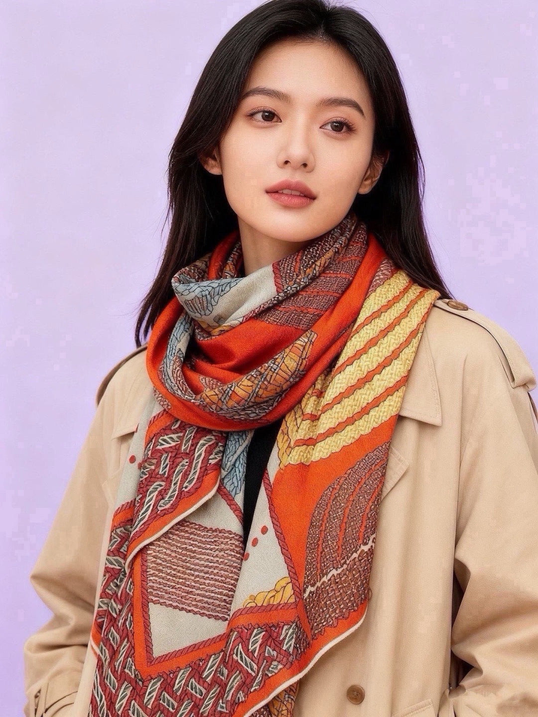 HM 26s Scarf 140 In Cashmere And Silk 446740