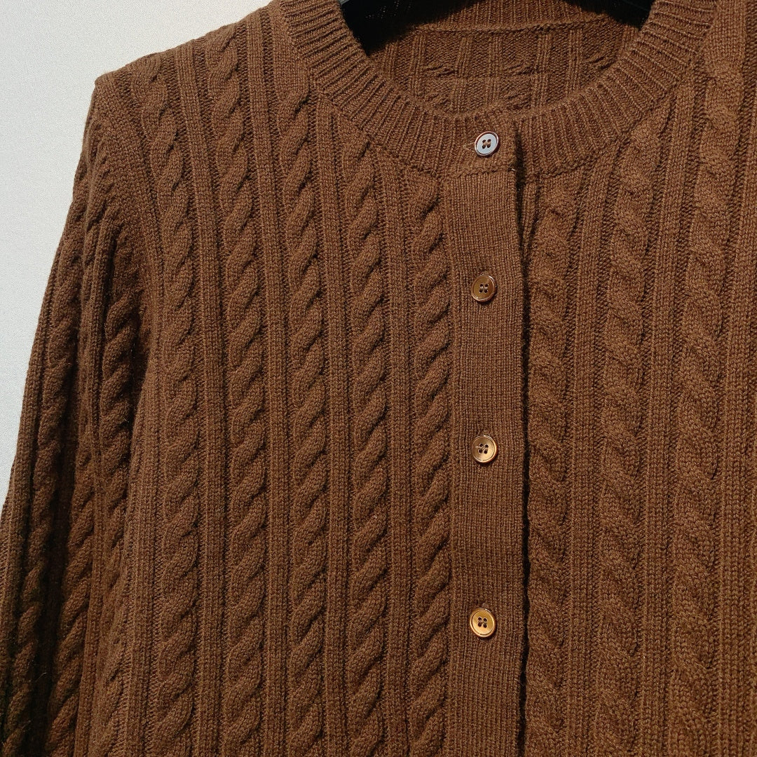 CD Cardigan Brown Cable Knit 342075