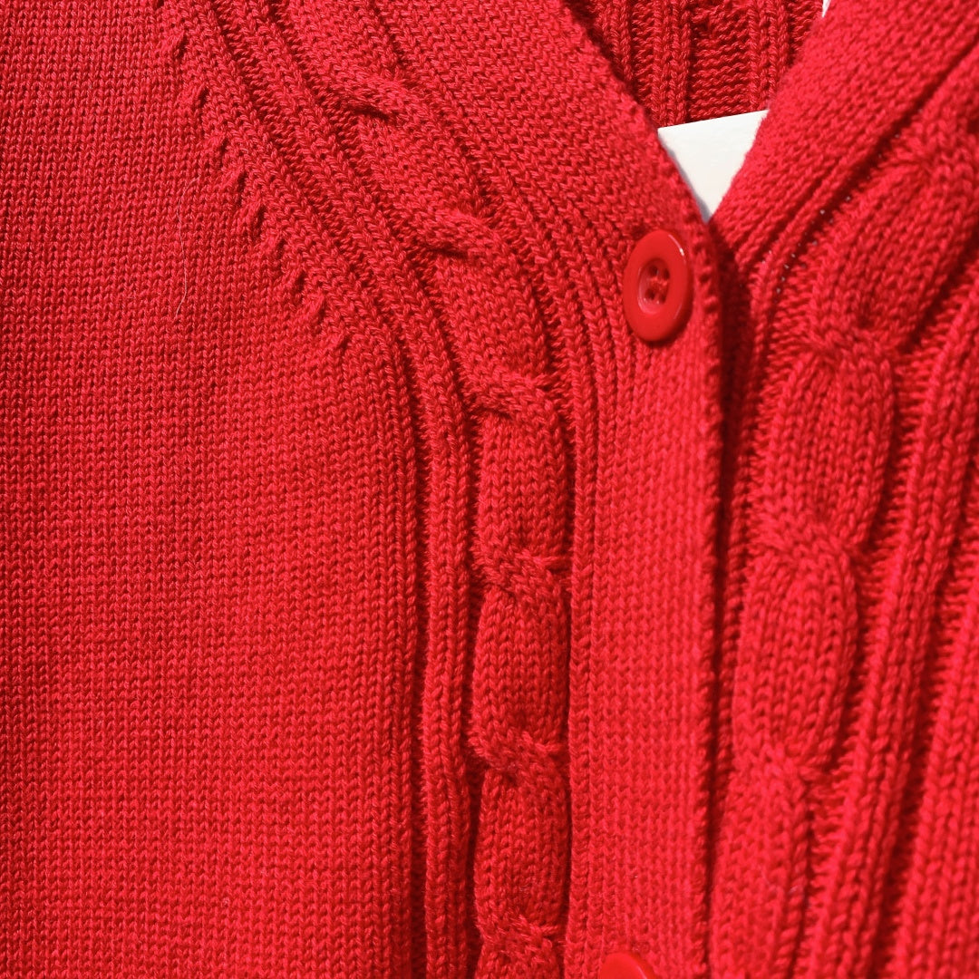 MaxMara Knit V-neck Red Wool cardigan 342107