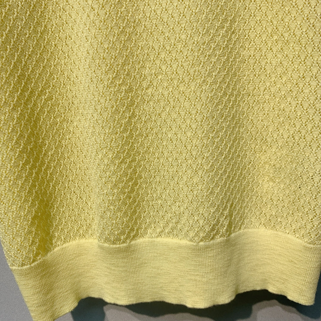 Miu Miu Knit Short-Sleeve Yellow Linen Tencel 362611