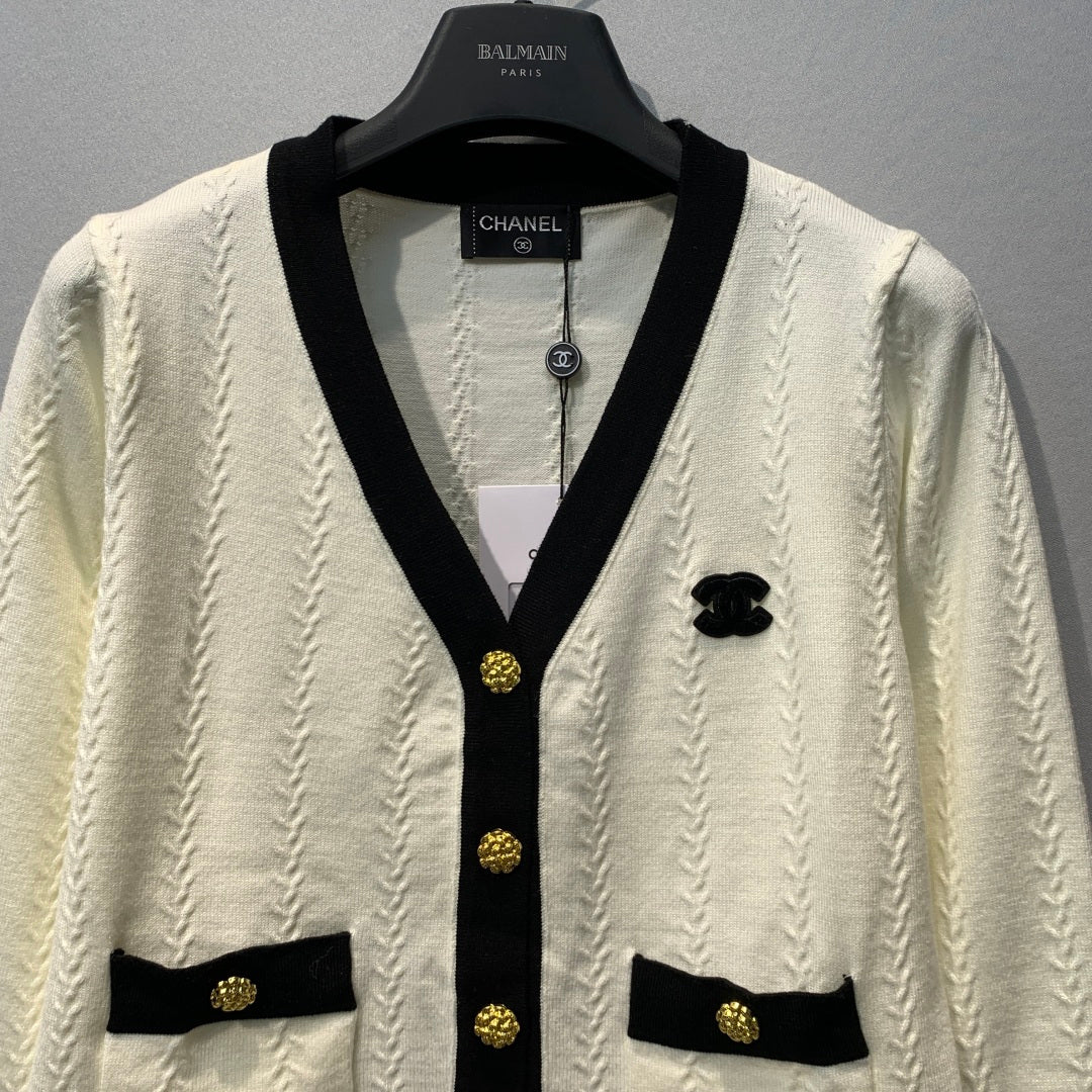 CC 26s Knit Cardigan Ivory Knitwear 416455