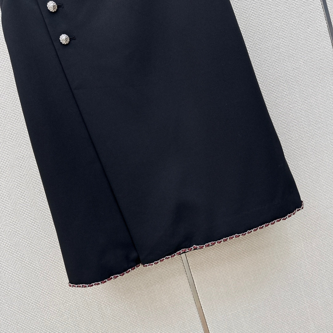 CC 26s Midi Skirt Black Wool Cotton Polyester 409107